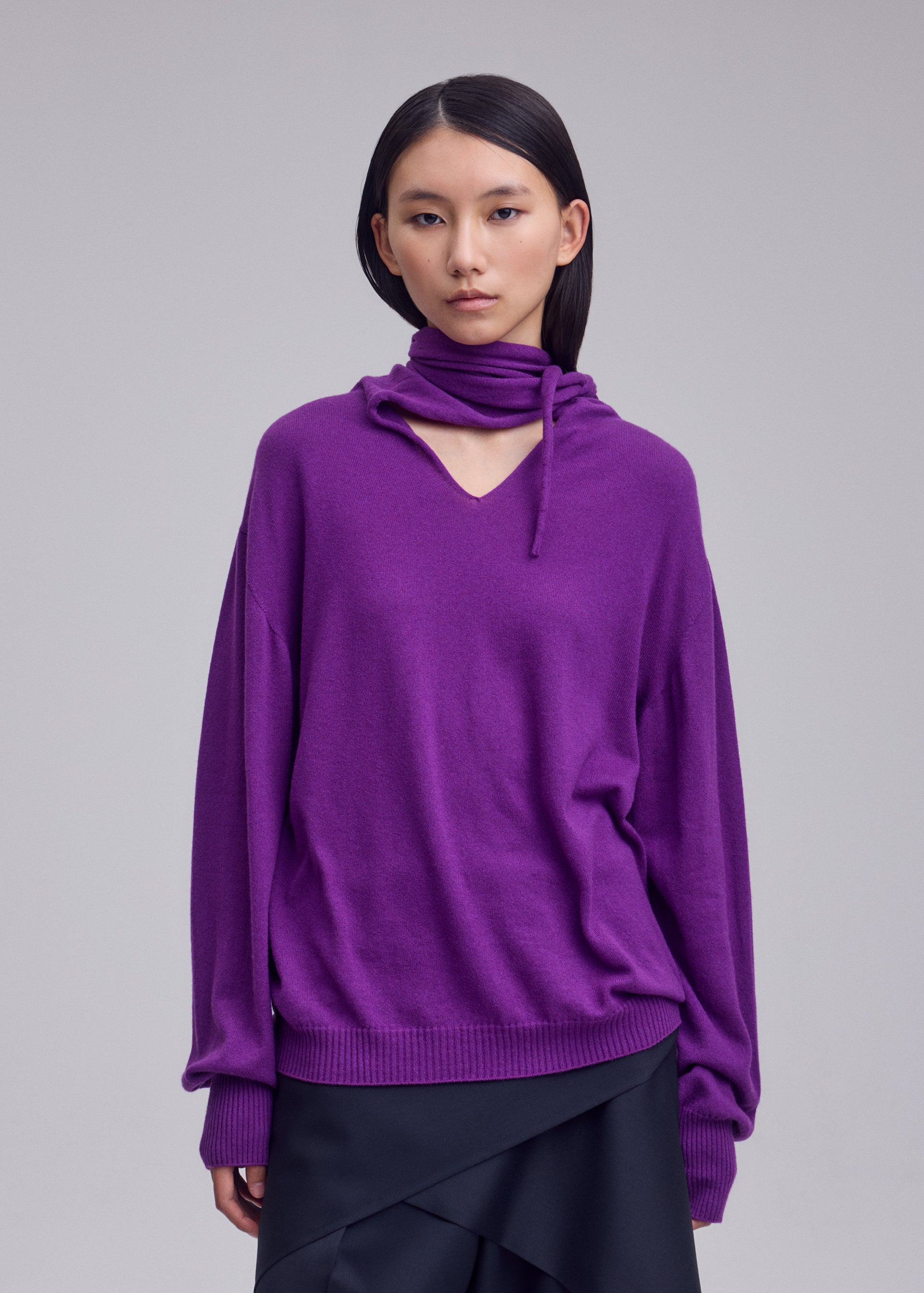 Issey Miyake Silk Cashmere Knit svetr Light Gray hedvábí