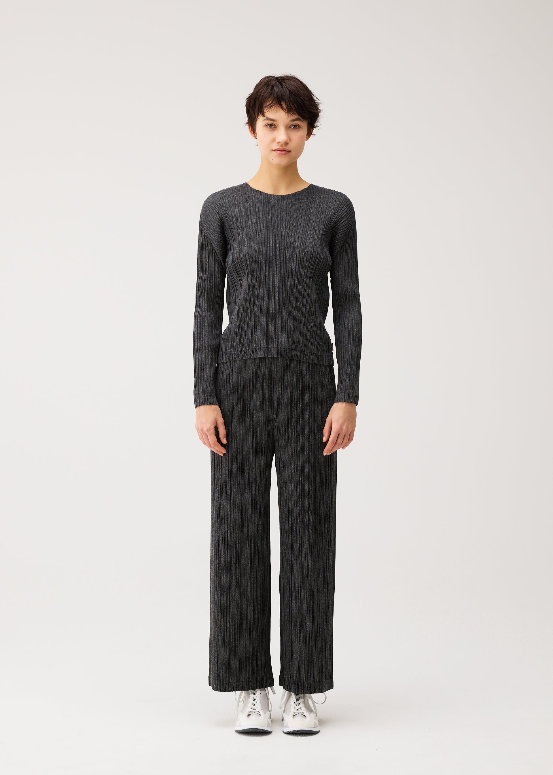 Issey Miyake Pleats Please Cotton Denim kalhoty černá