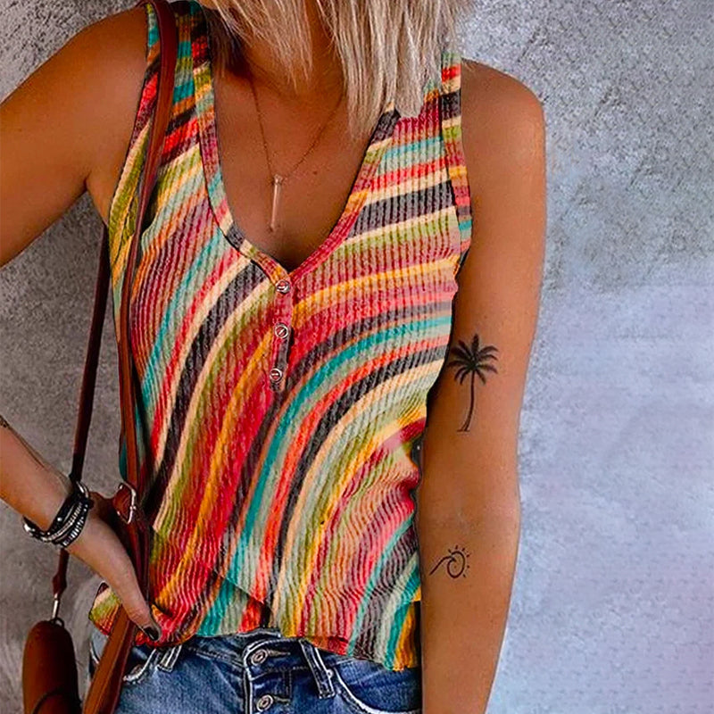 Norielle pruhované tílko s véčkem multicolor