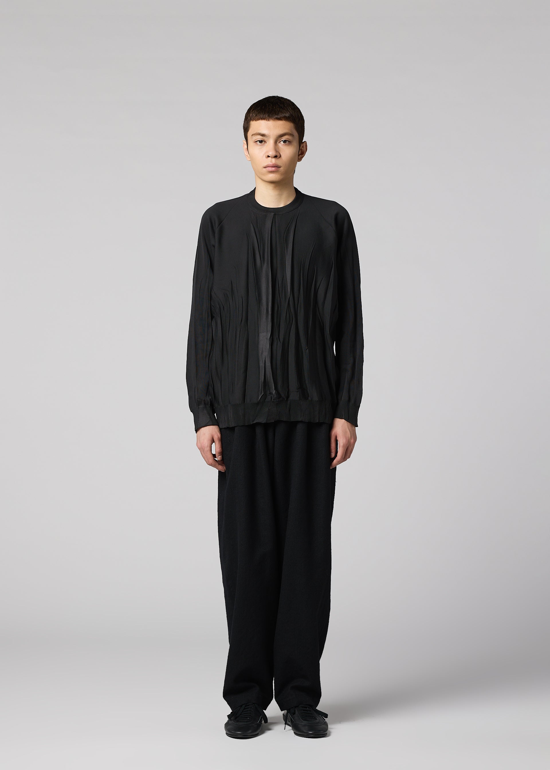 Issey Miyake Ripple Knit svetr černá vel. 3 bezešvý