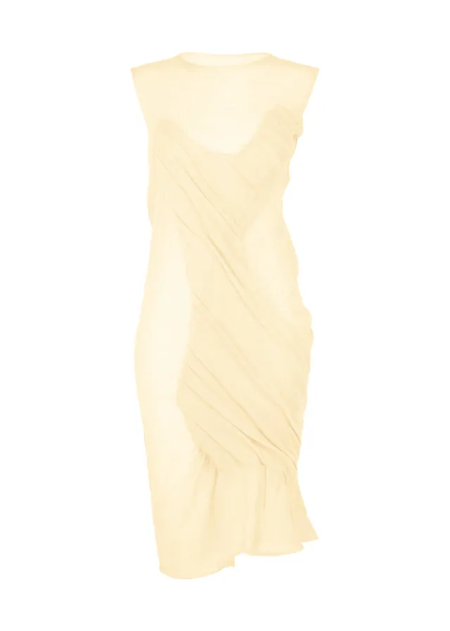 Issey Miyake Hug vlněné šaty off-white vel. 2