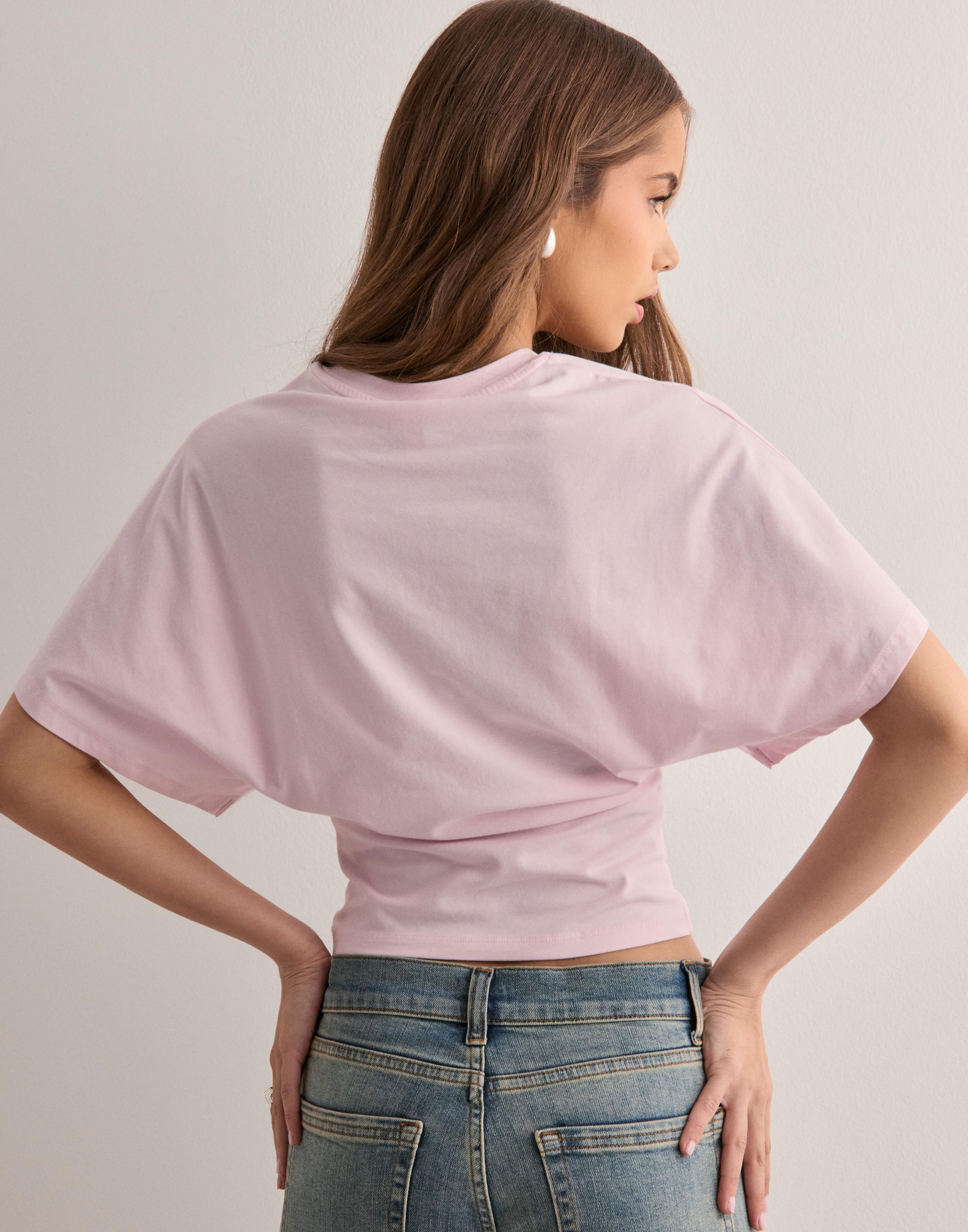 Norielle oversize tričko se širokými rukávy hnědé volný střih