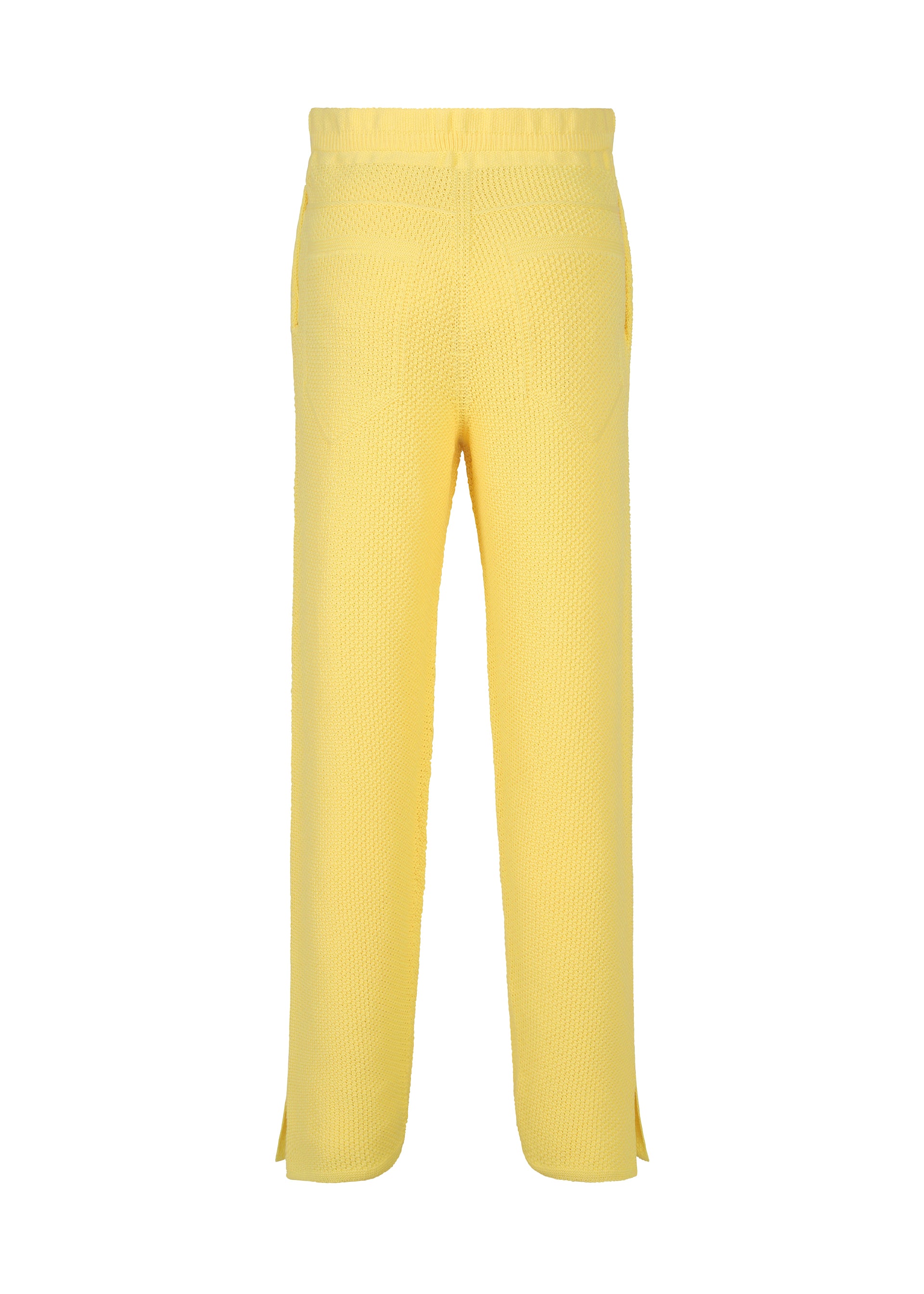 Issey Miyake Homme Plissé Rustic Knit pletené kalhoty bílo-modré