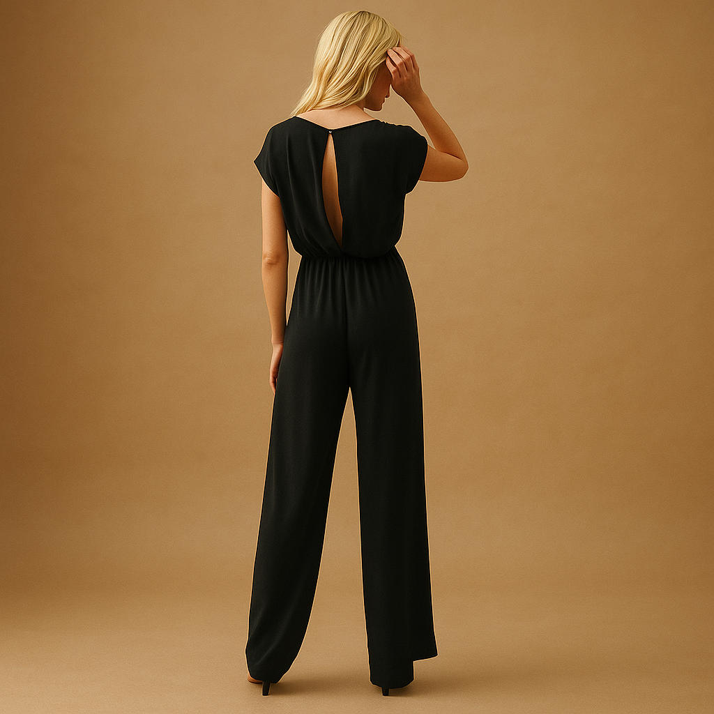 Norielle Croisé elegantní overal černý široký