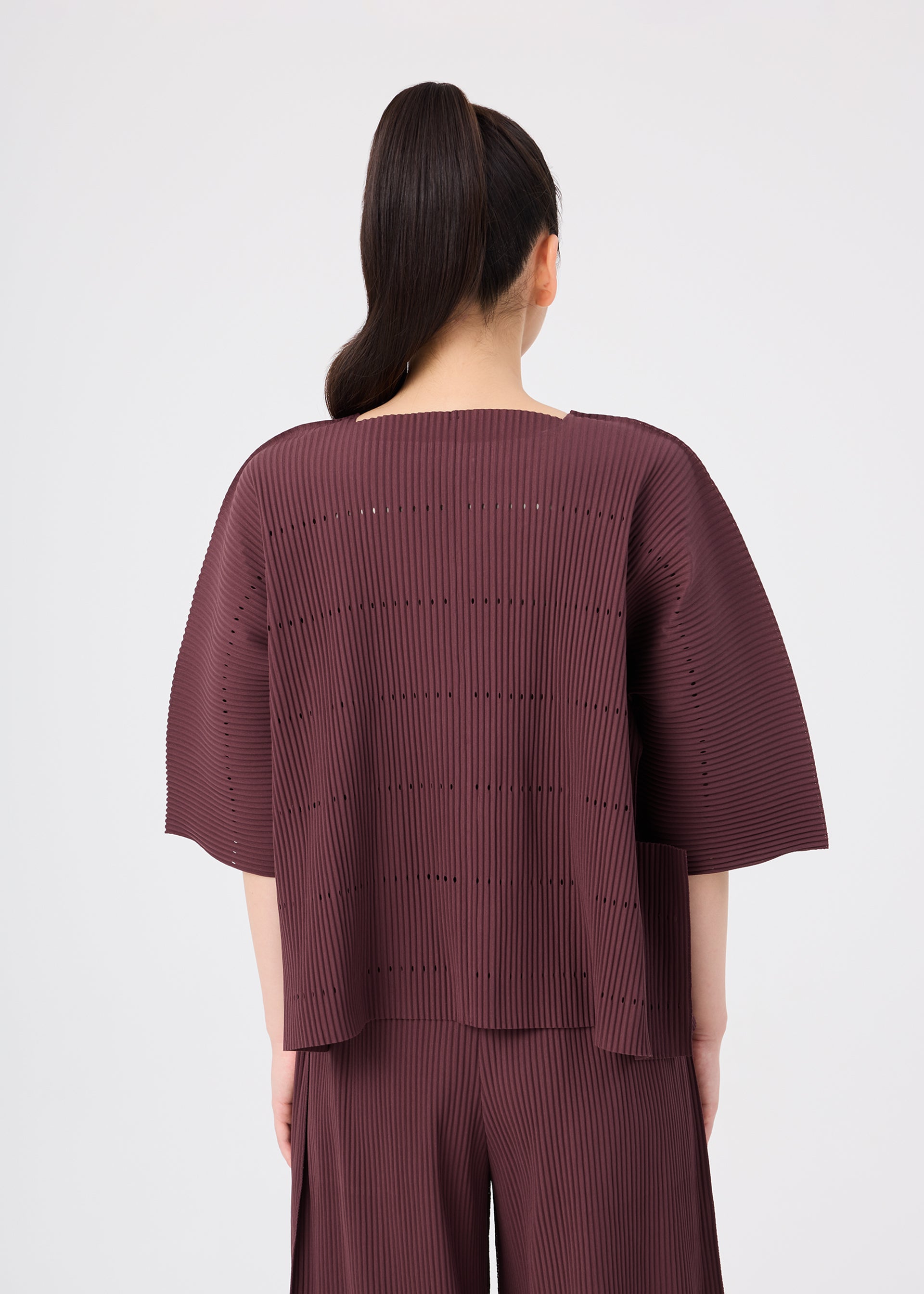 Issey Miyake Tower Pleats kardigan růžová