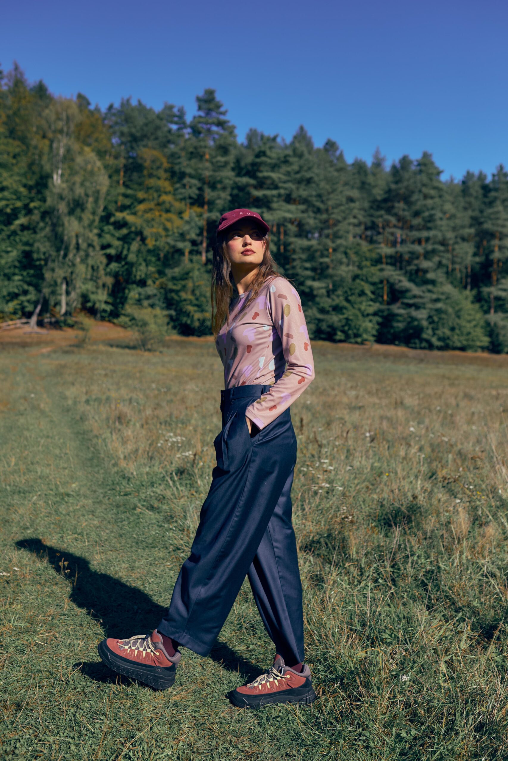 AURELIA & ZWEI FRAUEN Wool Trousers kalhoty Dark Navy vlna