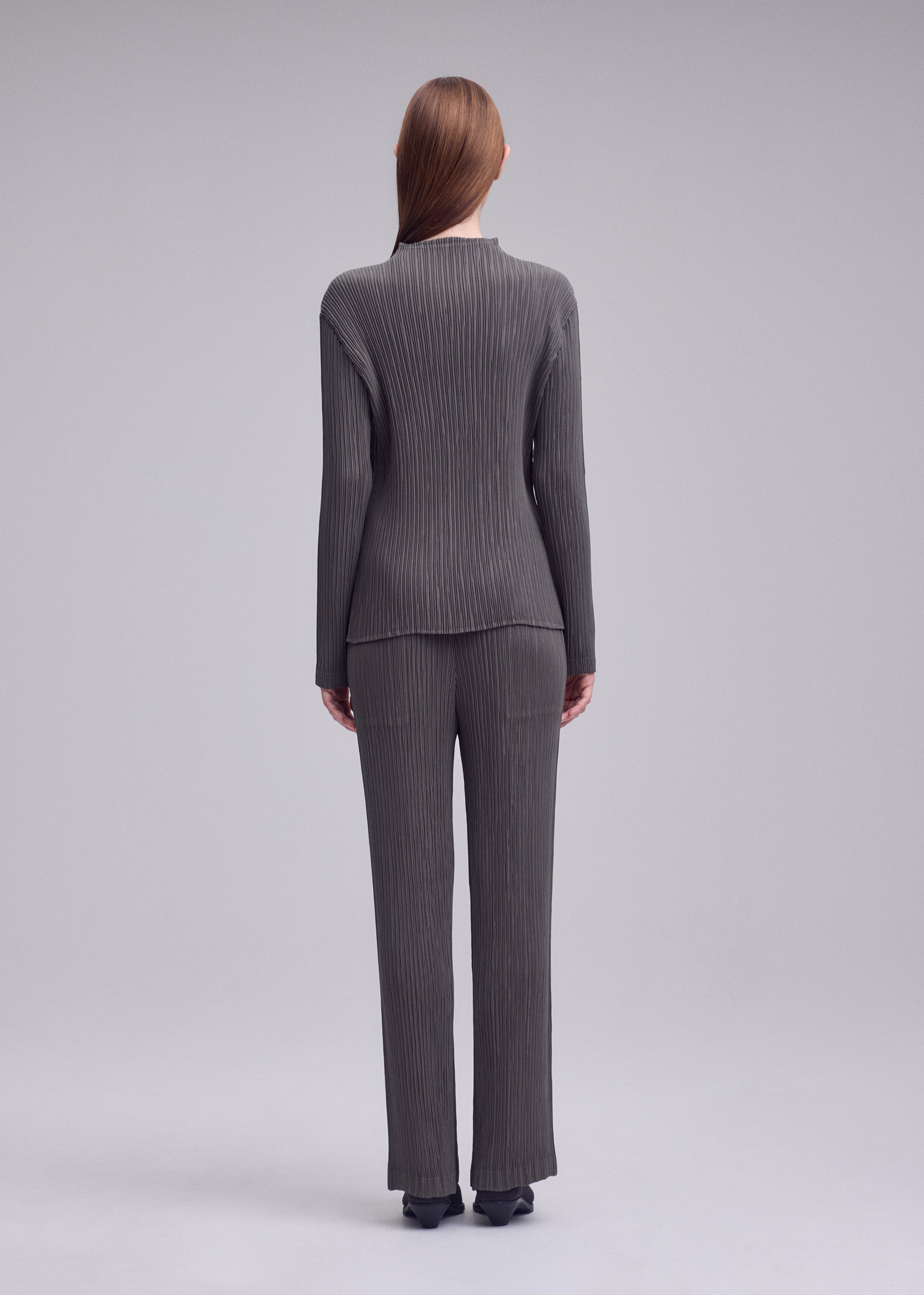 Issey Miyake Hatching IM63FF115 kalhoty Gray 2 plisé