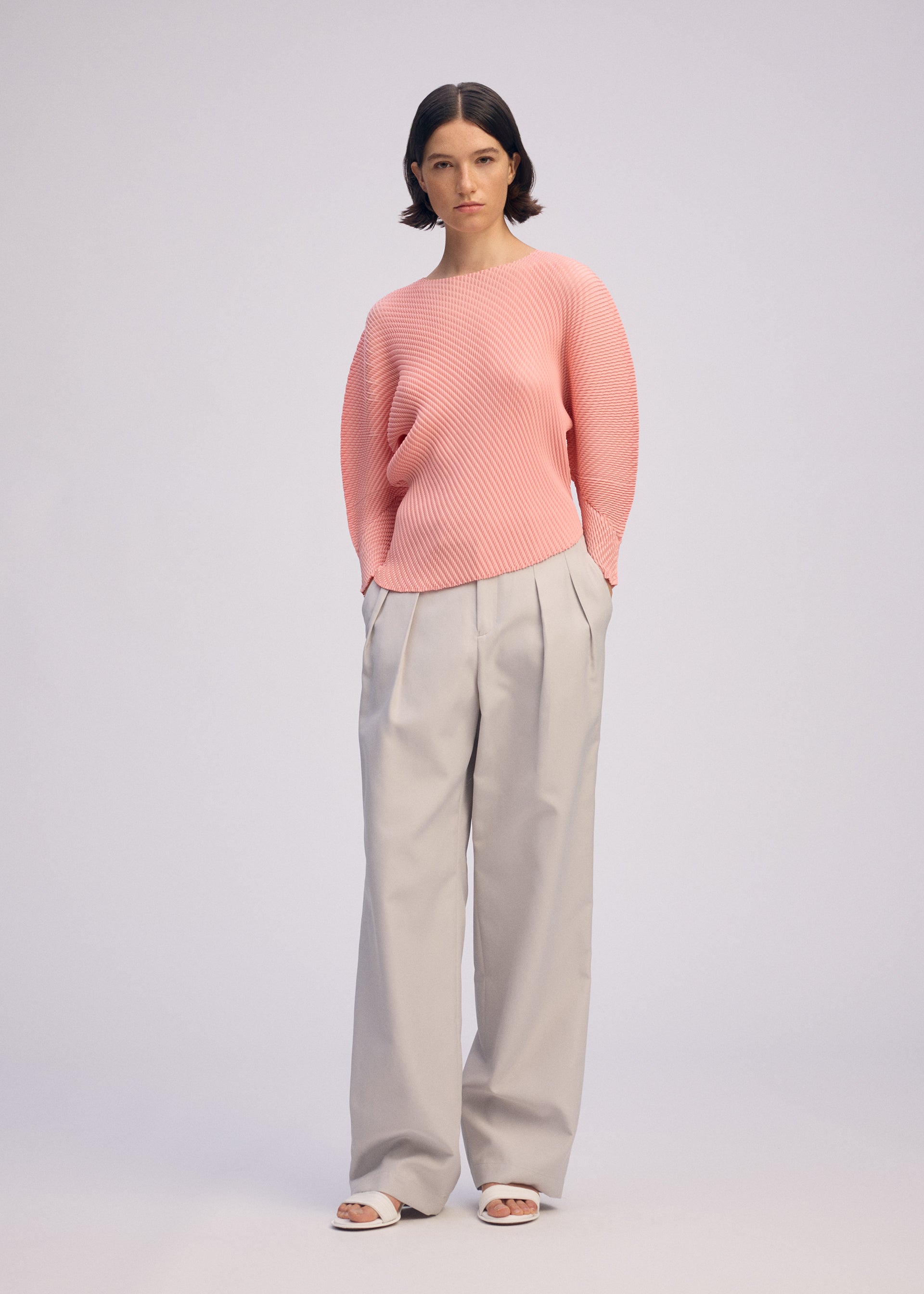 Issey Miyake Misty Pleats plisovaný top Flamingo Pink vel. 2