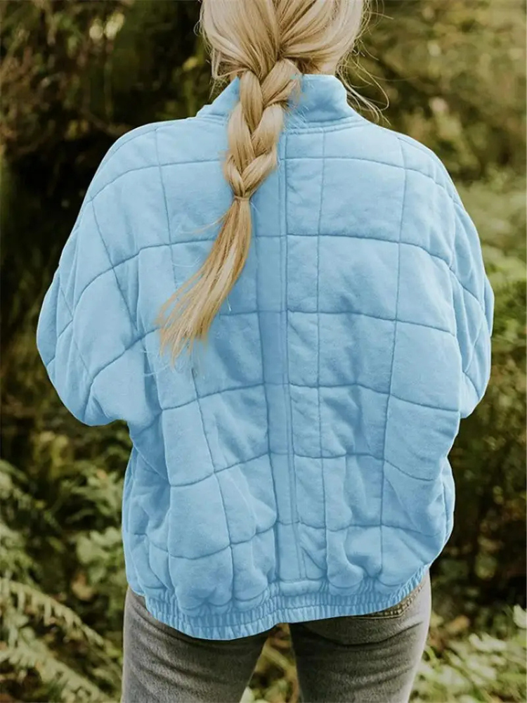 Norielle prošívaná bunda krátká černá na knoflíky