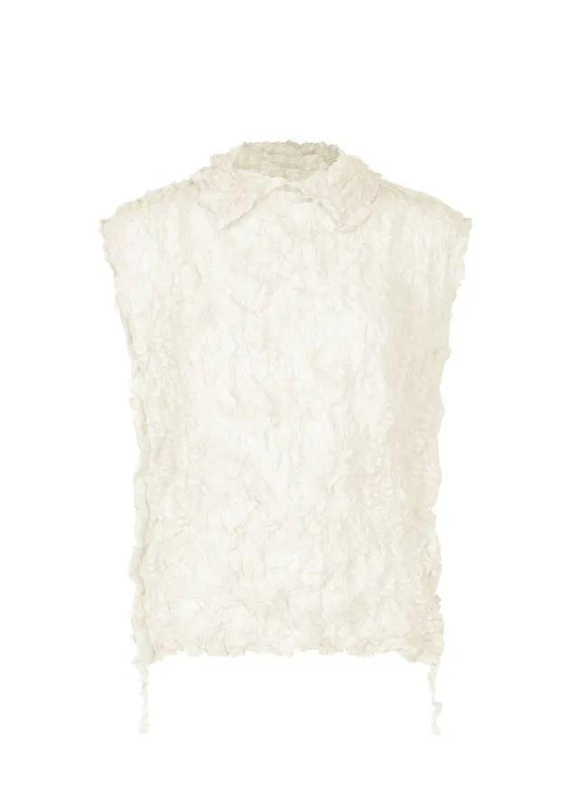 Issey Miyake Kaleidoscope Lace Meringue krajkový top bílý
