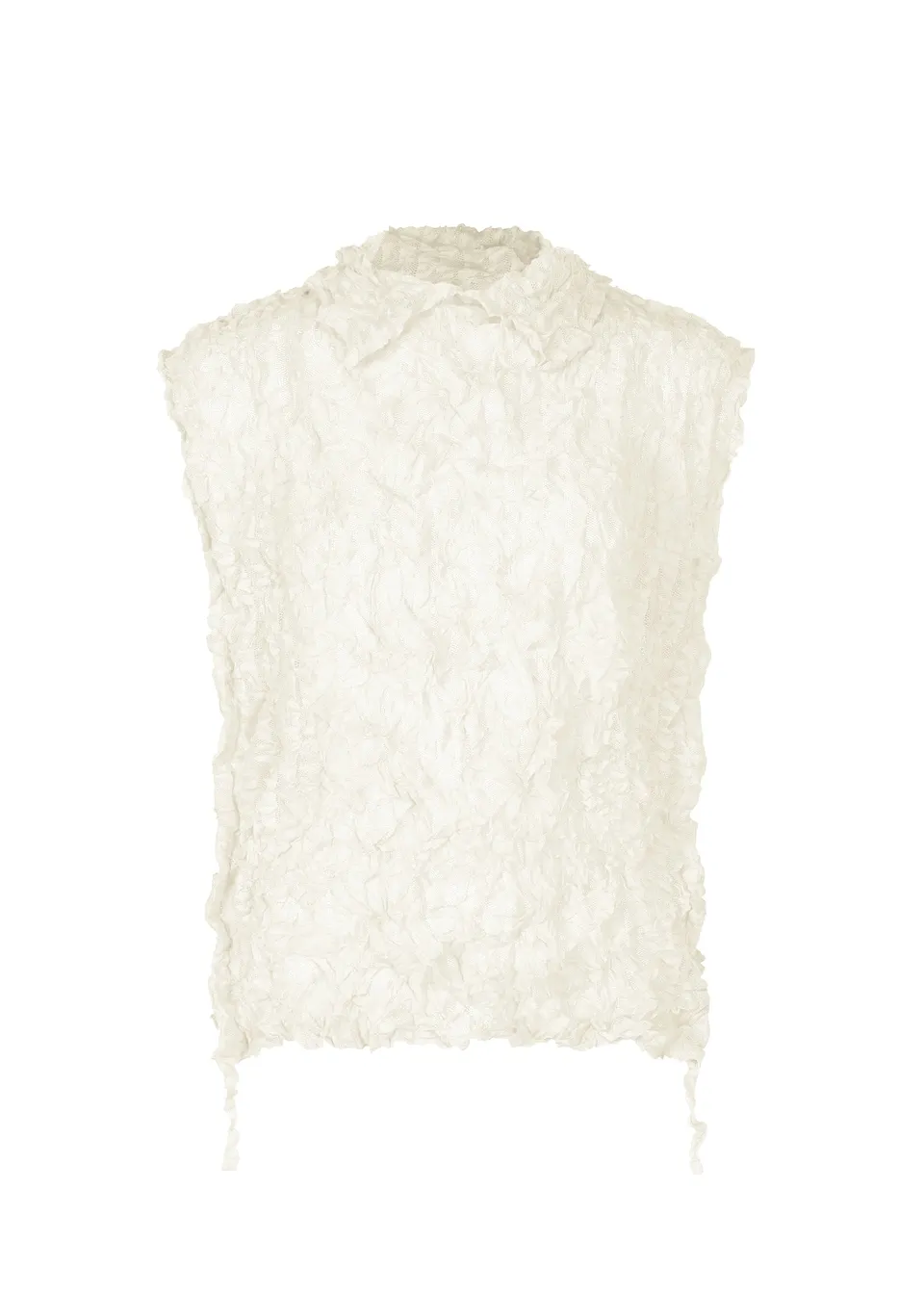 Issey Miyake Kaleidoscope Lace Meringue krajkový top bílý