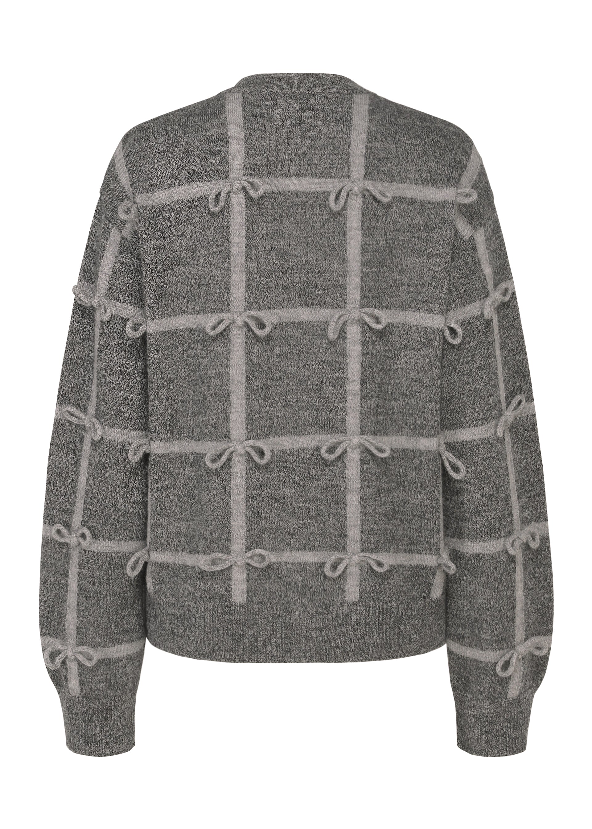 Issey Miyake Ribbon Knit kardigan šedý vlněný