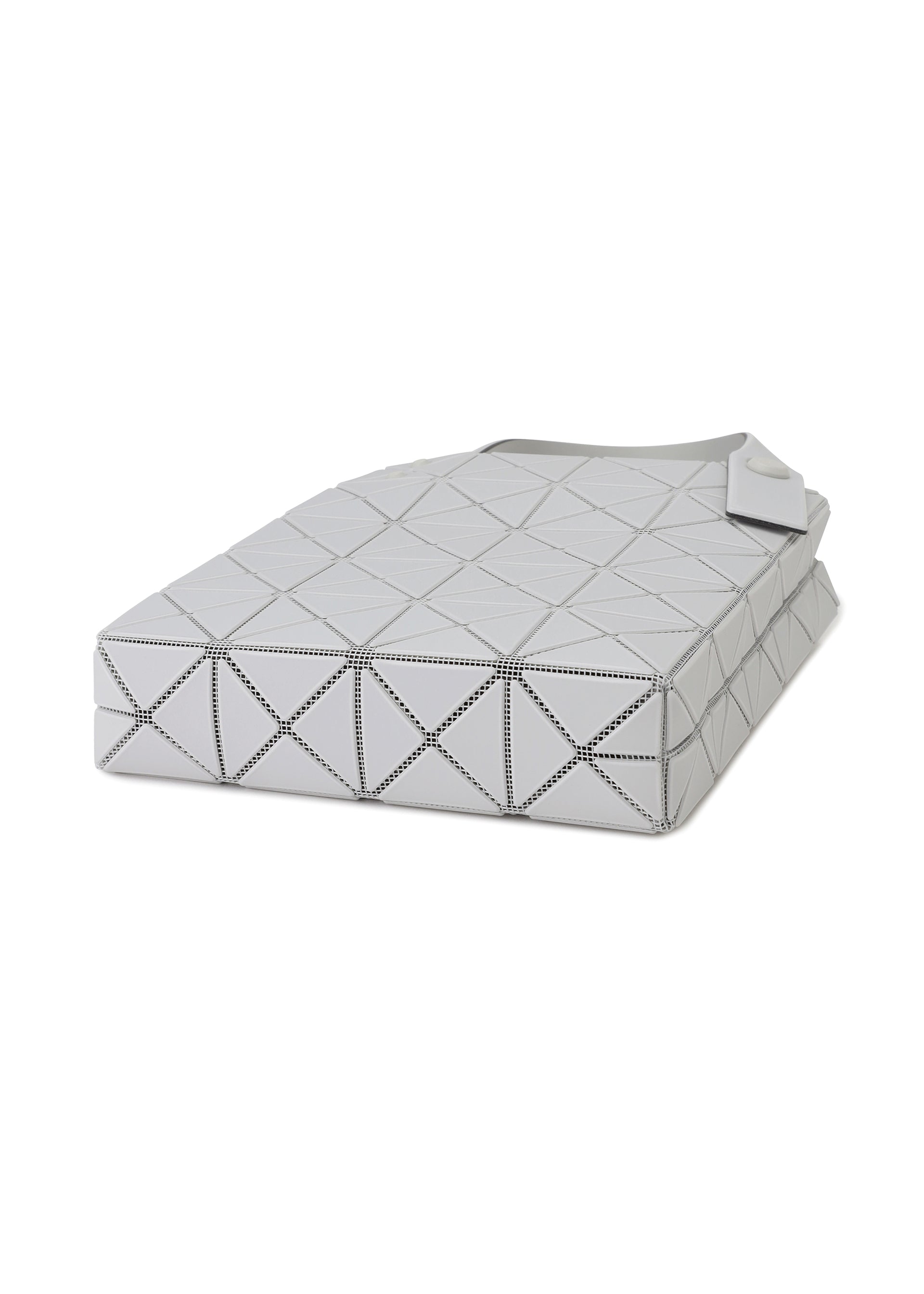 Issey Miyake Prism Plus tote light gray mini trojúhelníky