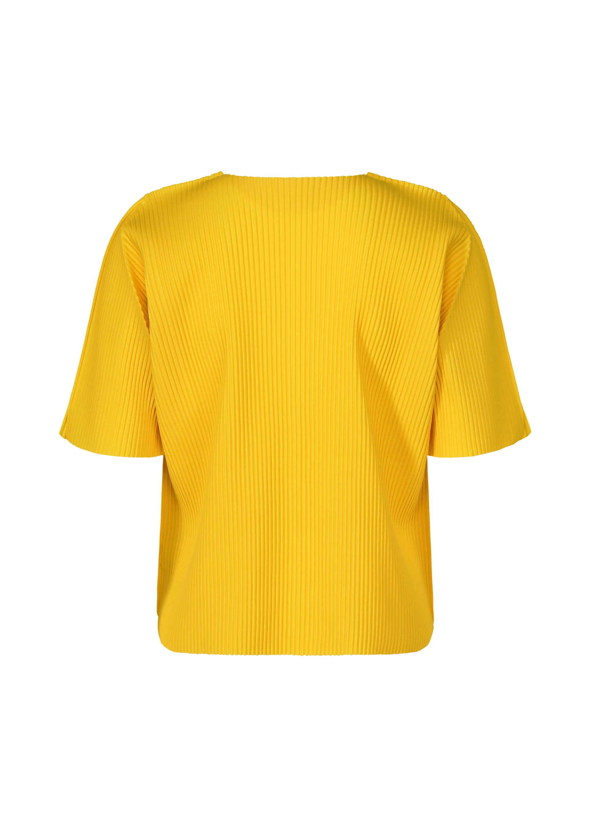 Issey Miyake Round Pleats top žlutý plisovaný krátký rukáv