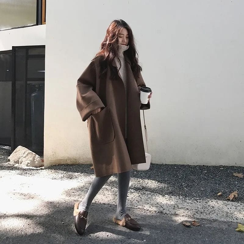 Norielle dámský oversize kabát polodlouhý černý