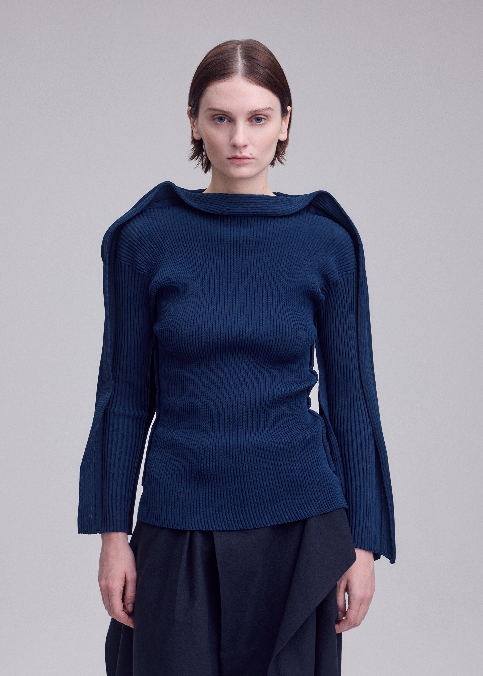 Issey Miyake Prance top ivory lehký úplet vel. 2