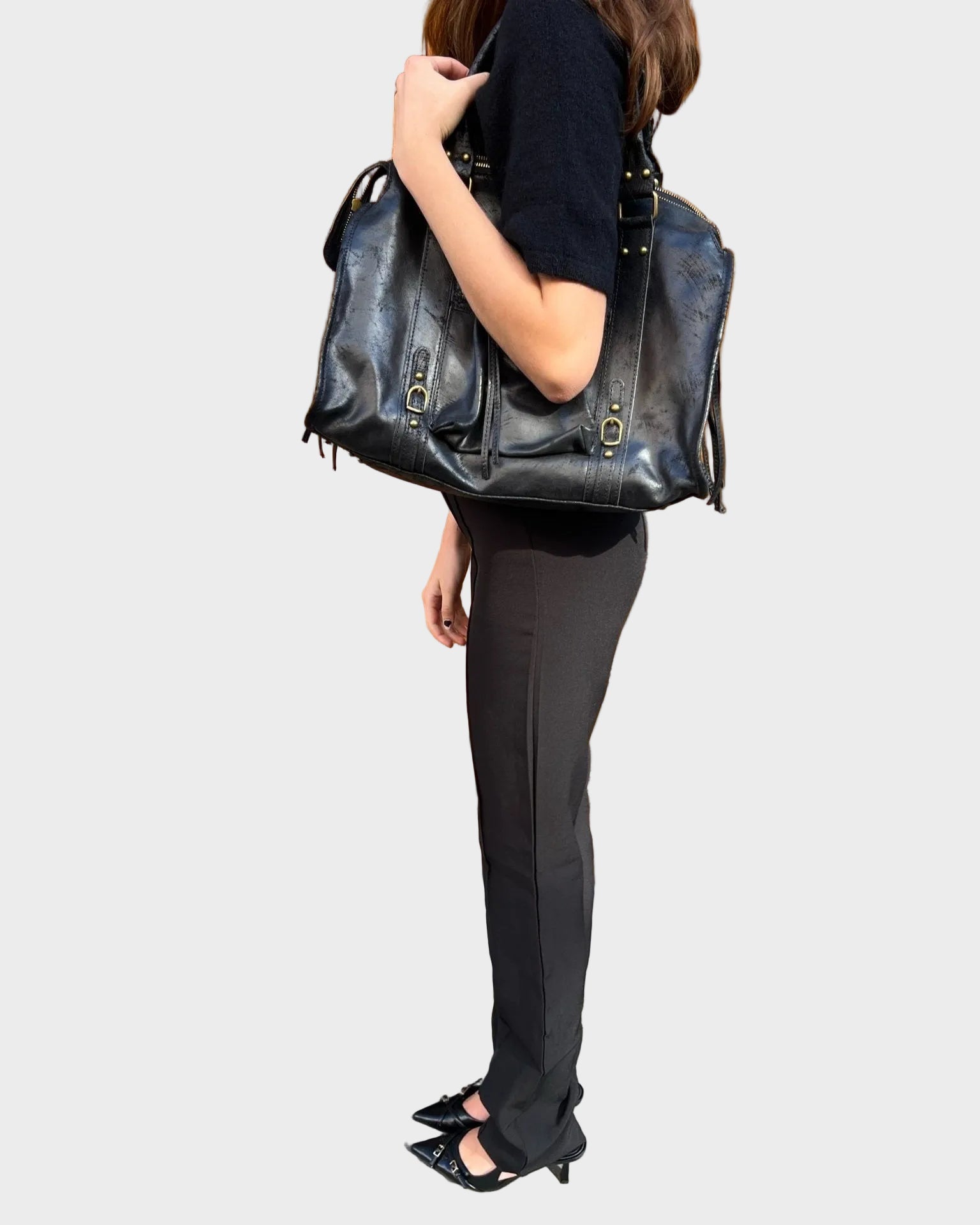 Norielle velka damska kabelka cabas cerna 40x34 cm