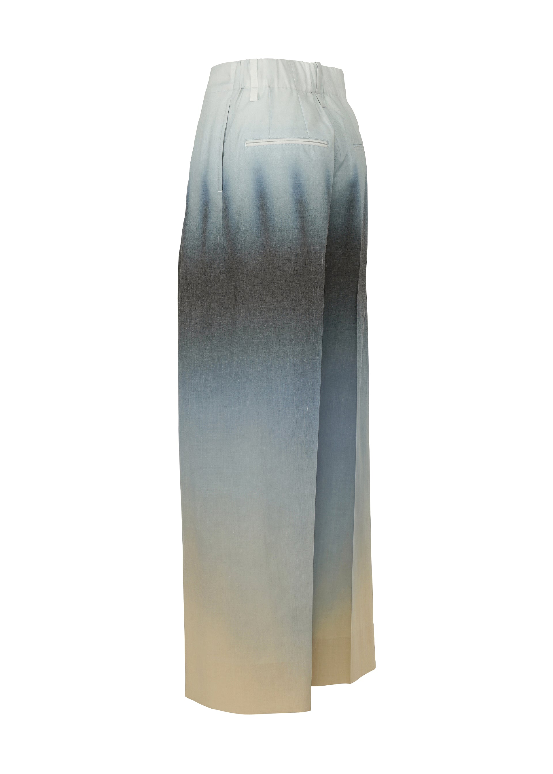 Issey Miyake Plumage široké kalhoty s ruční malbou