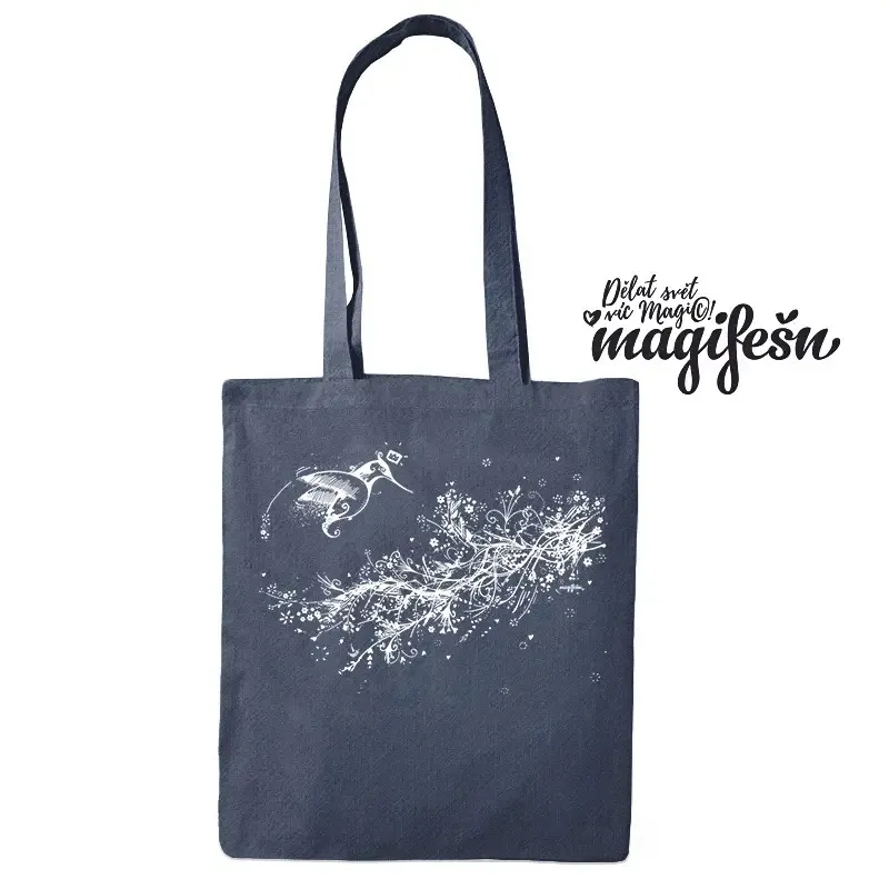 Magifešn Medium taška Kolibřík bílá recyklovaná