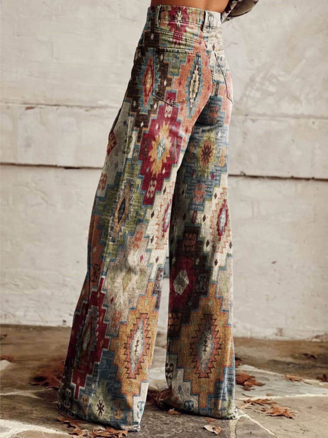 Norielle dámské kalhoty patchwork široké dlouhé