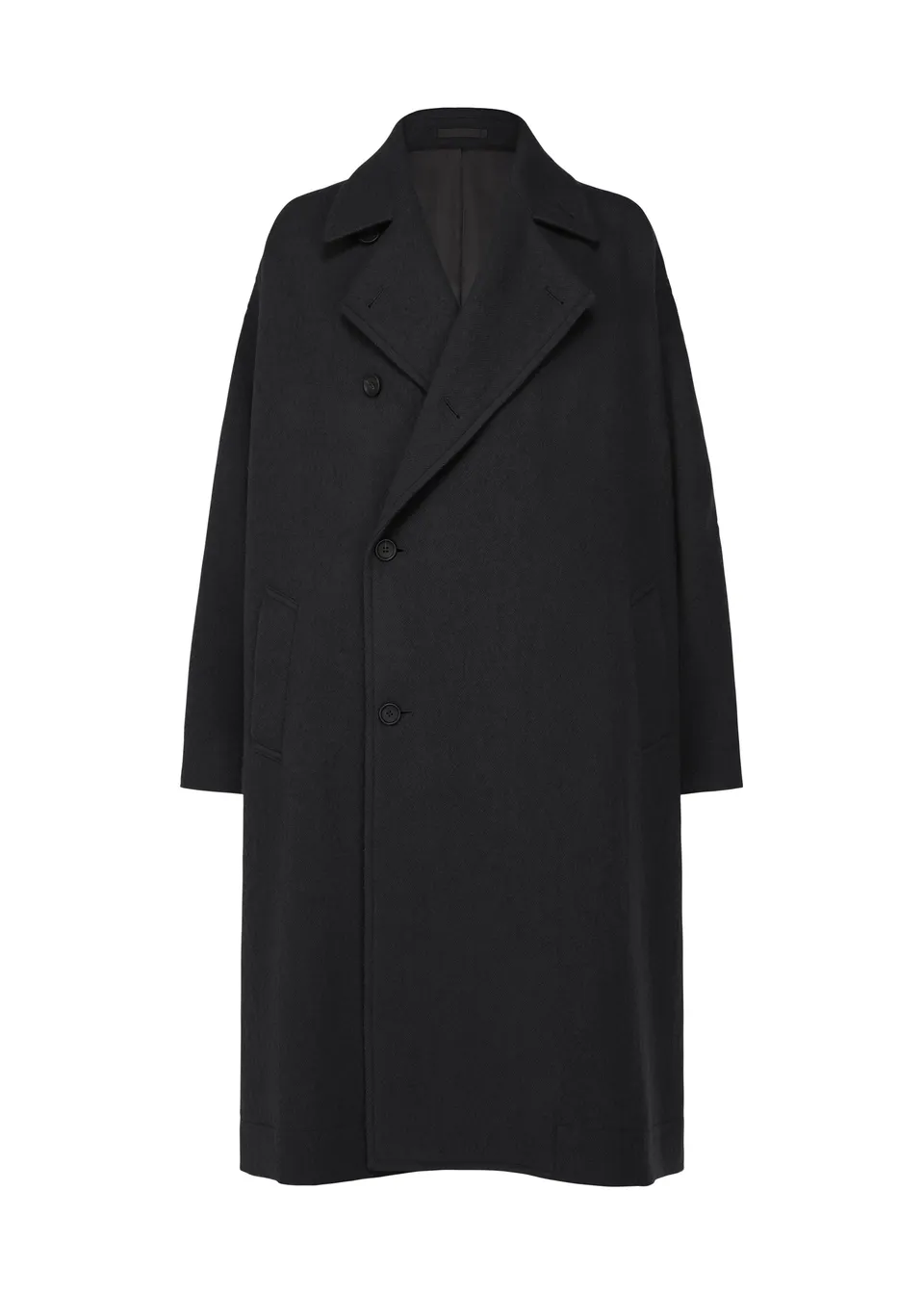 Issey Miyake IM Men Fuller Wool vlněný kabát černý