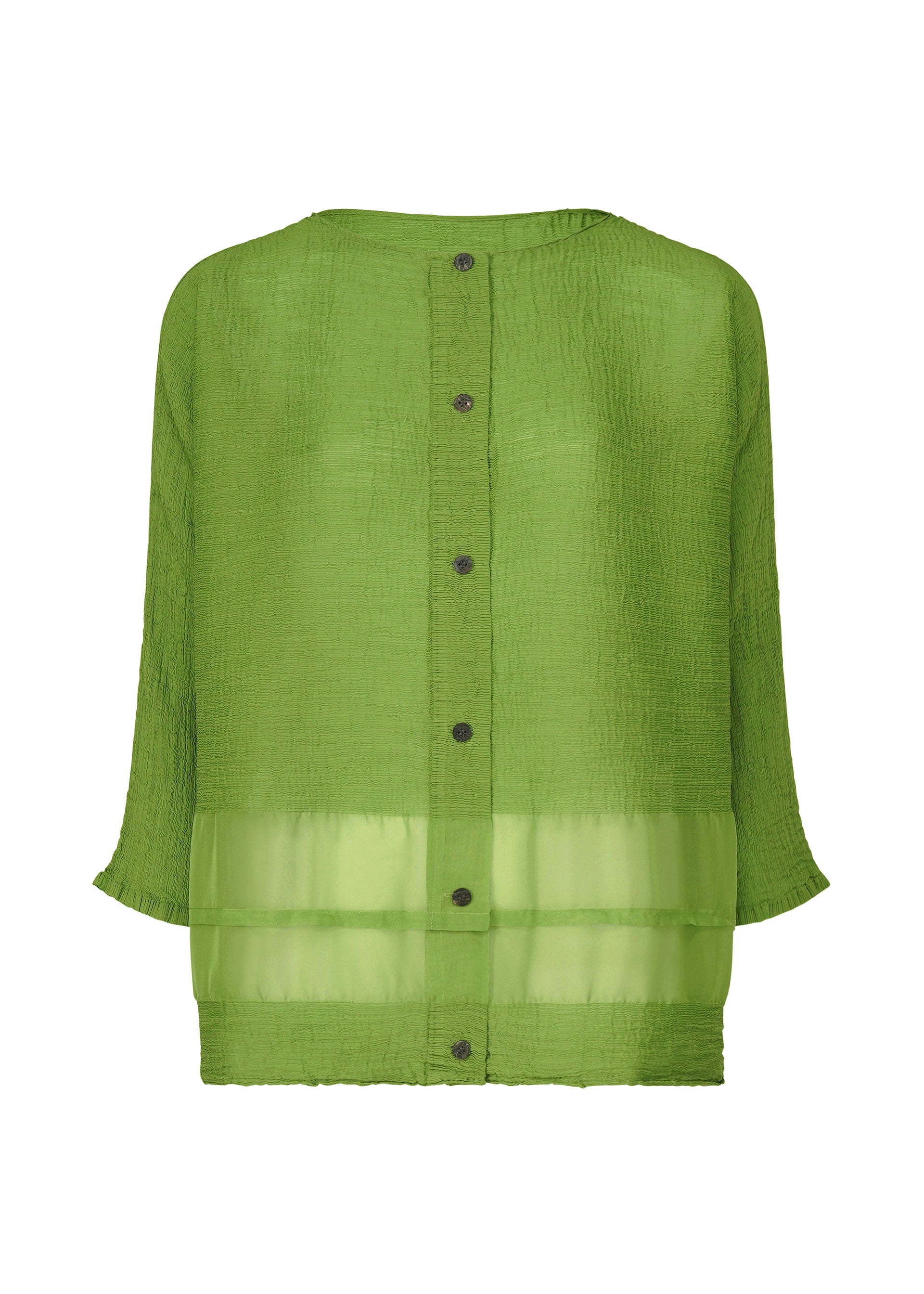 Issey Miyake Sheer See-Through Crepe kardigan černý