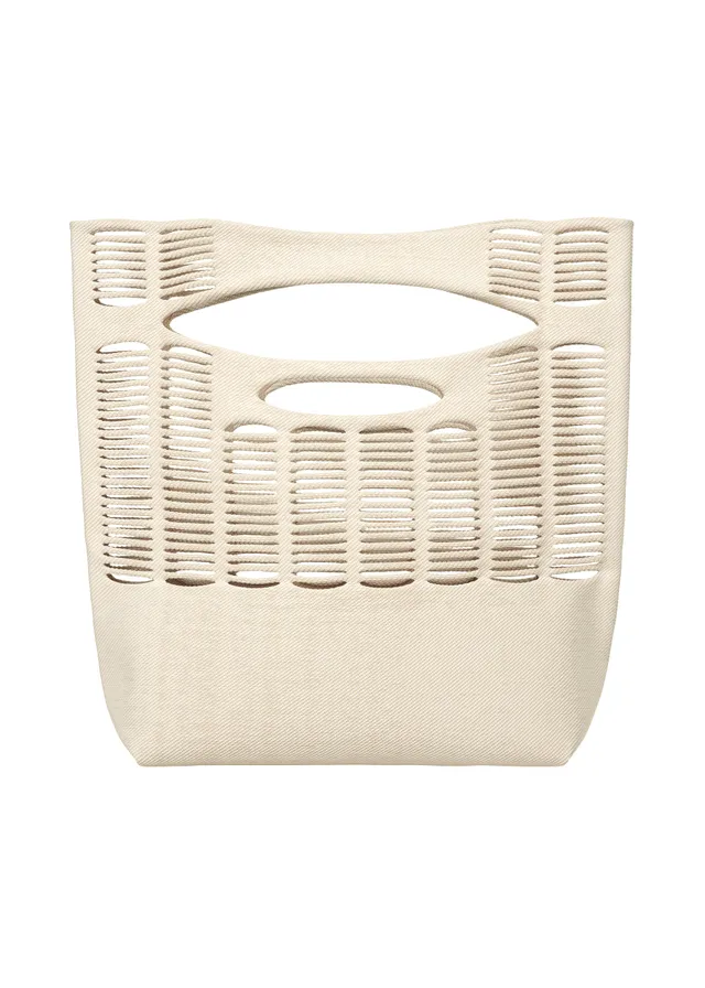 Issey Miyake Mokko Twill taška bílo-béžová