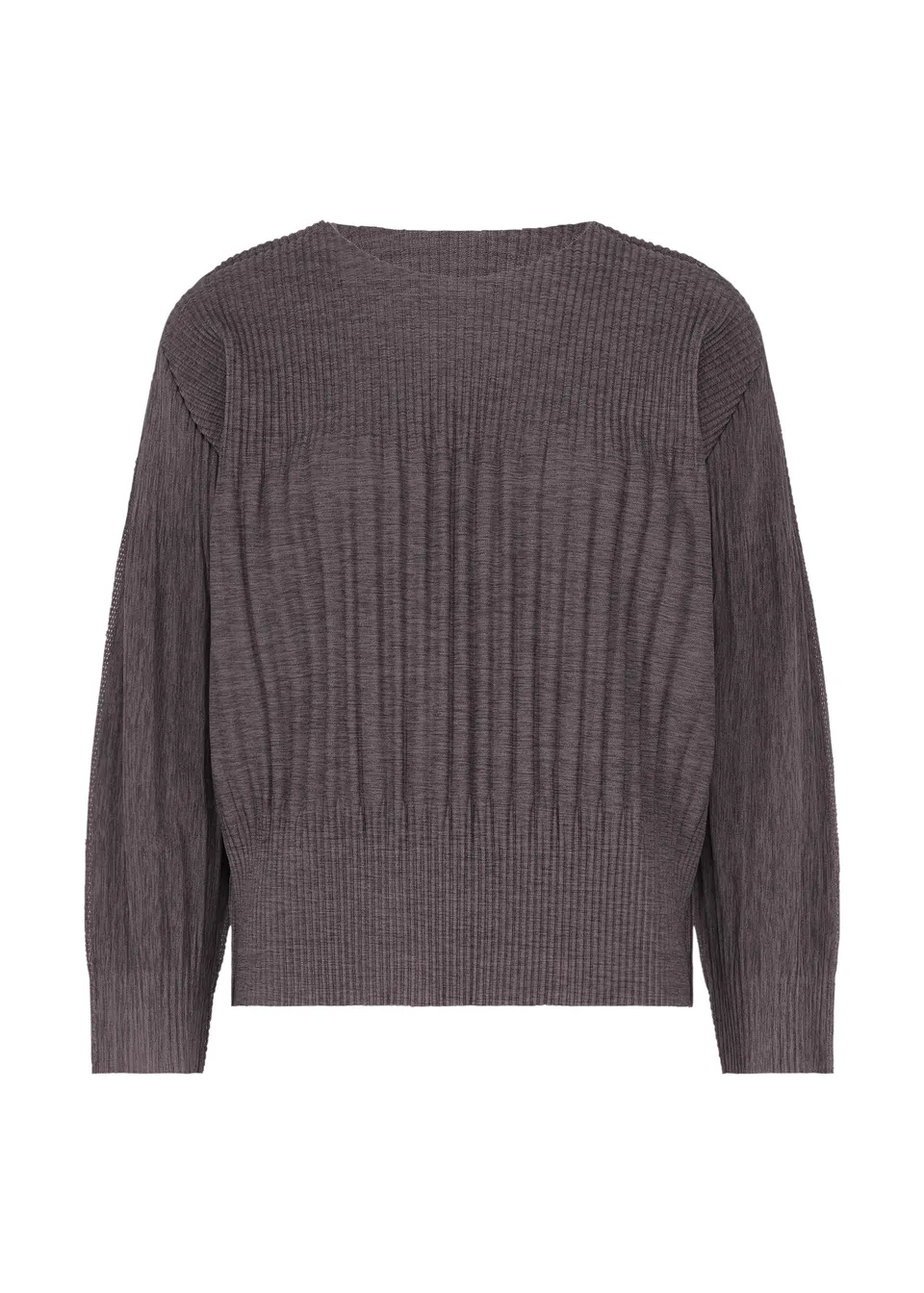 Issey Miyake Mix Fine Knit Pleats top Taupe dlouhý rukáv