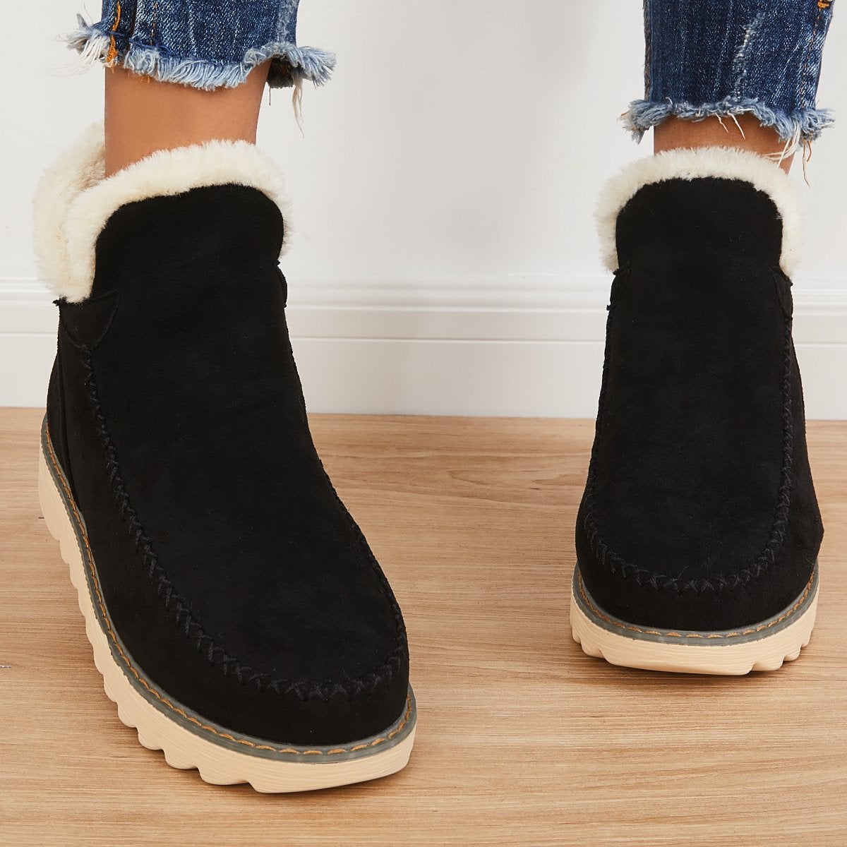 Norielle zimní kožíškové boots Hnědá semiš