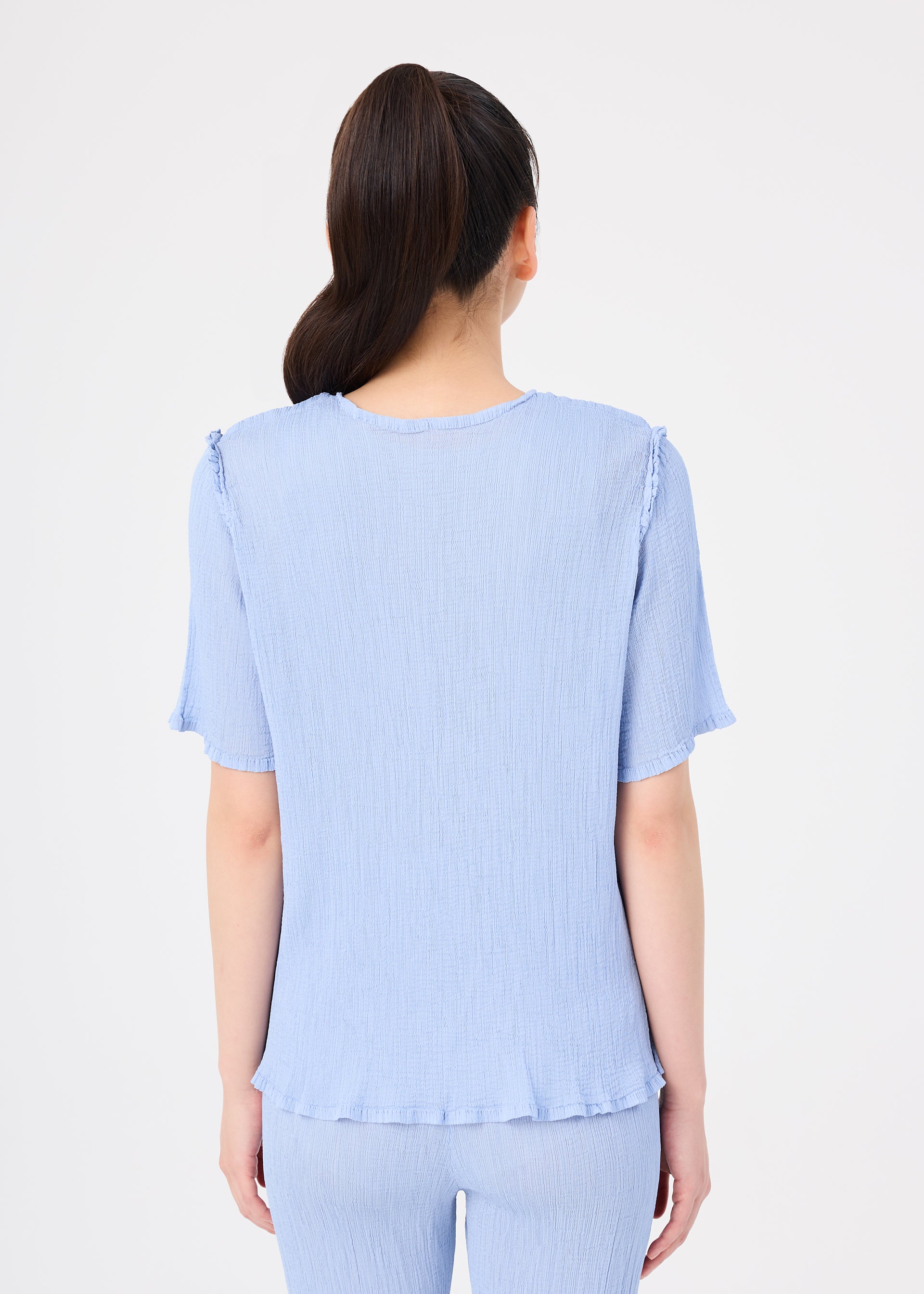 Issey Miyake See-Through Crepe top černá krep