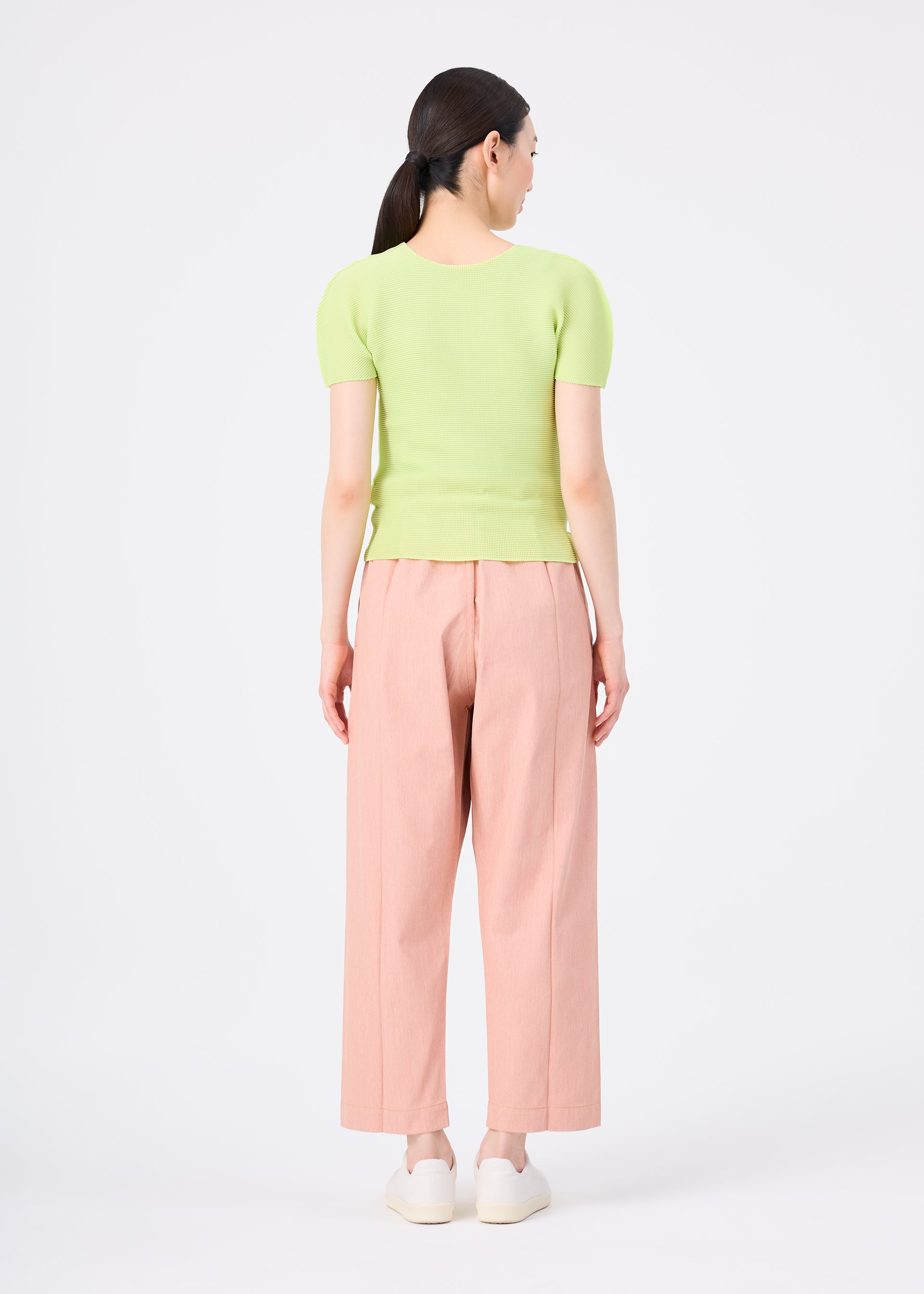 Issey Miyake Flat Denim kalhoty lososové