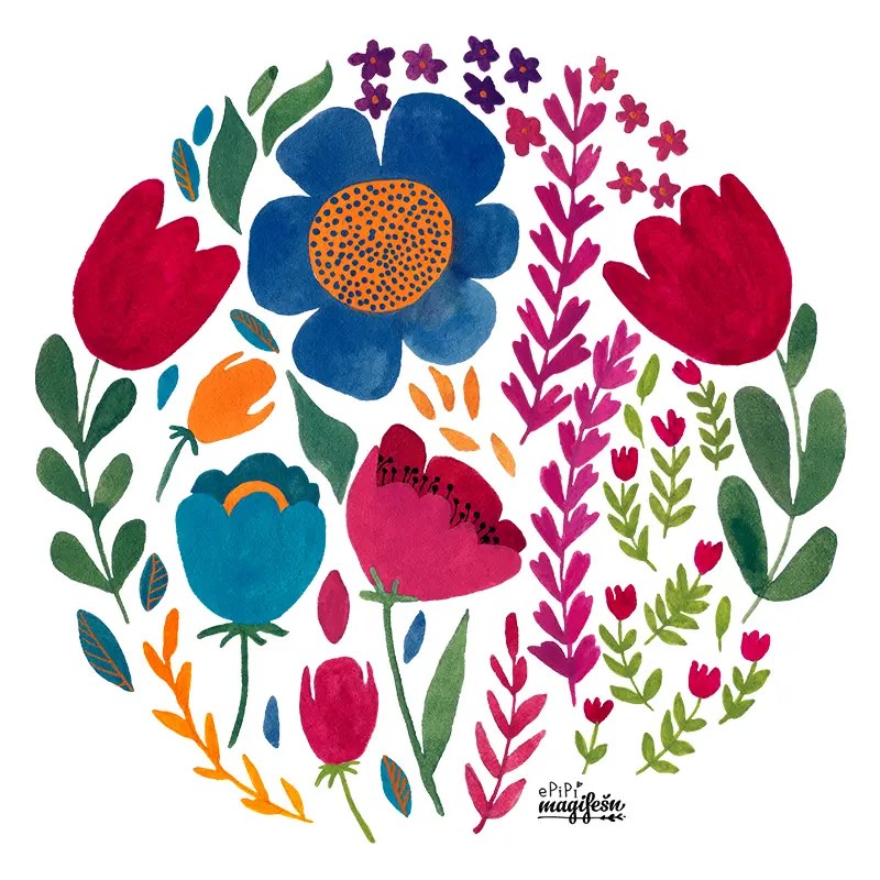 Magifešn Fair Trade Medium taška Tulipány recyklovaná