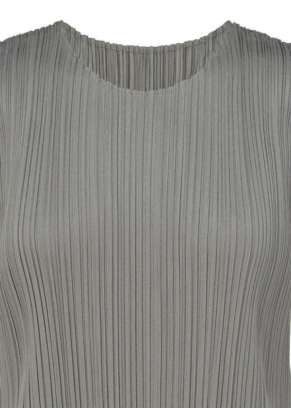 Issey Miyake Basics šaty světle šedé s rukávem