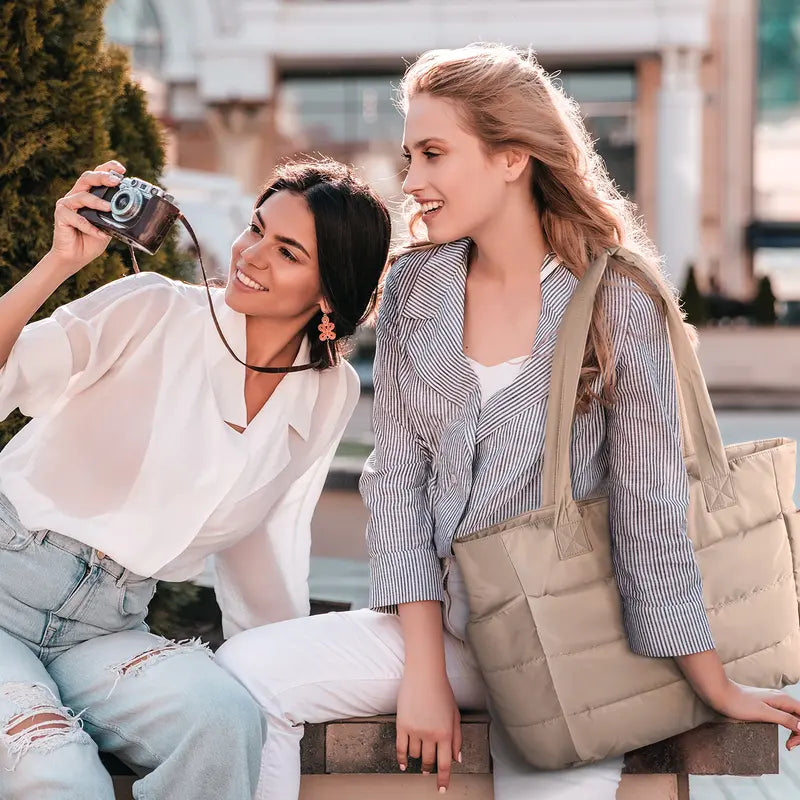 Norielle prošívaná kabelka shopper černá na 15"