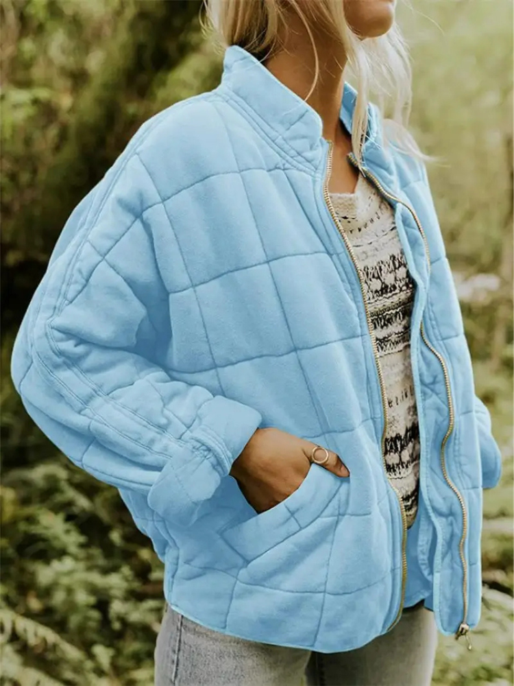 Norielle prošívaná bunda krátká černá na knoflíky