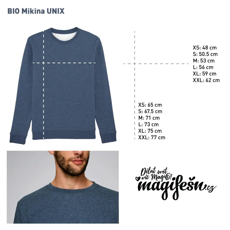 Magifešn BIO Mikina UNIX Horal Night biobavlněná