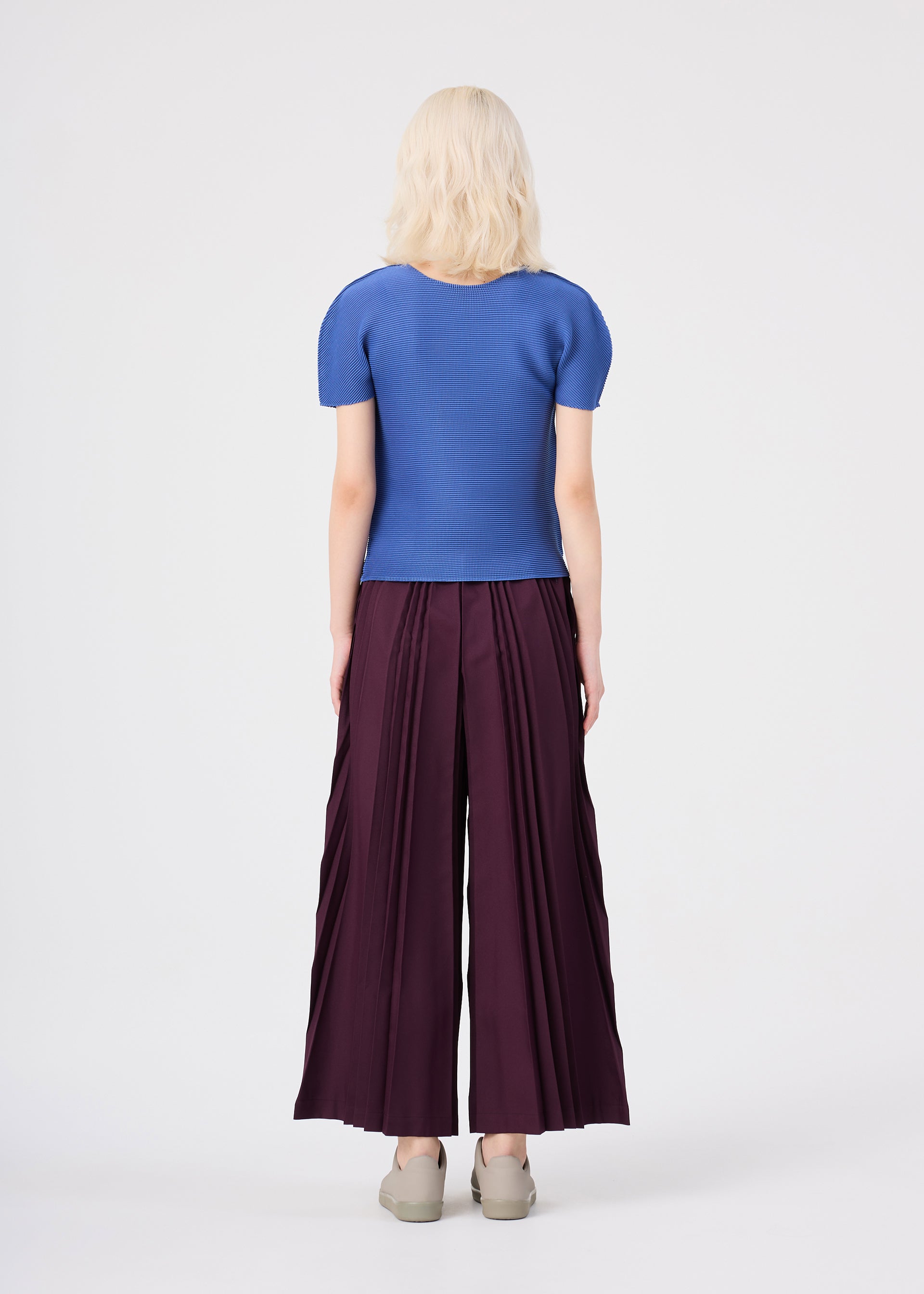 Issey Miyake Tower Pleats Bottom kalhoty černé široké