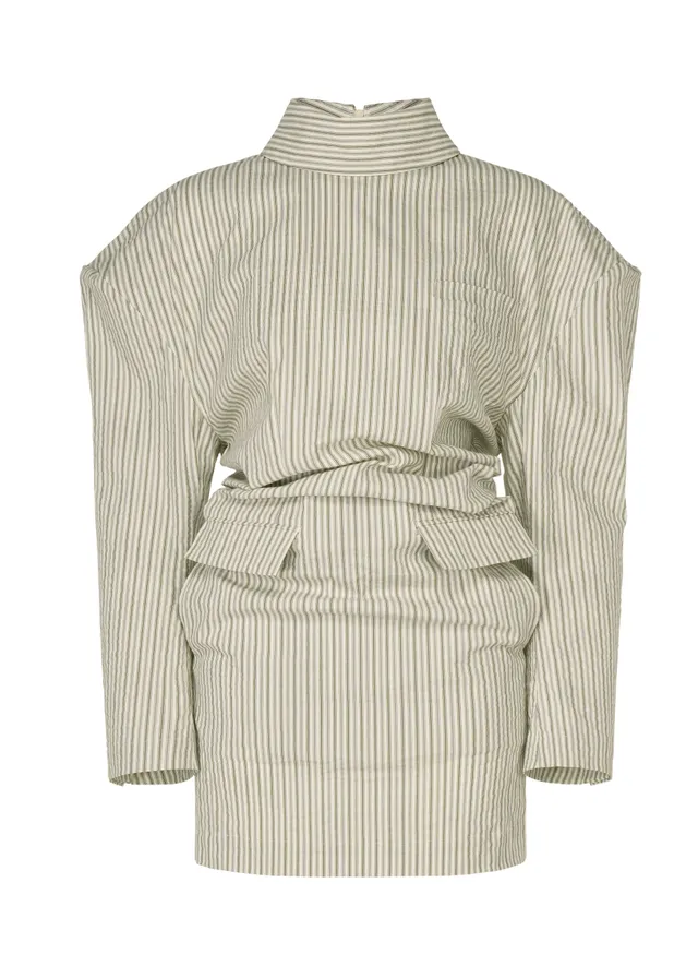 Issey Miyake Allow Stripe tunika white-hued pruhovaná