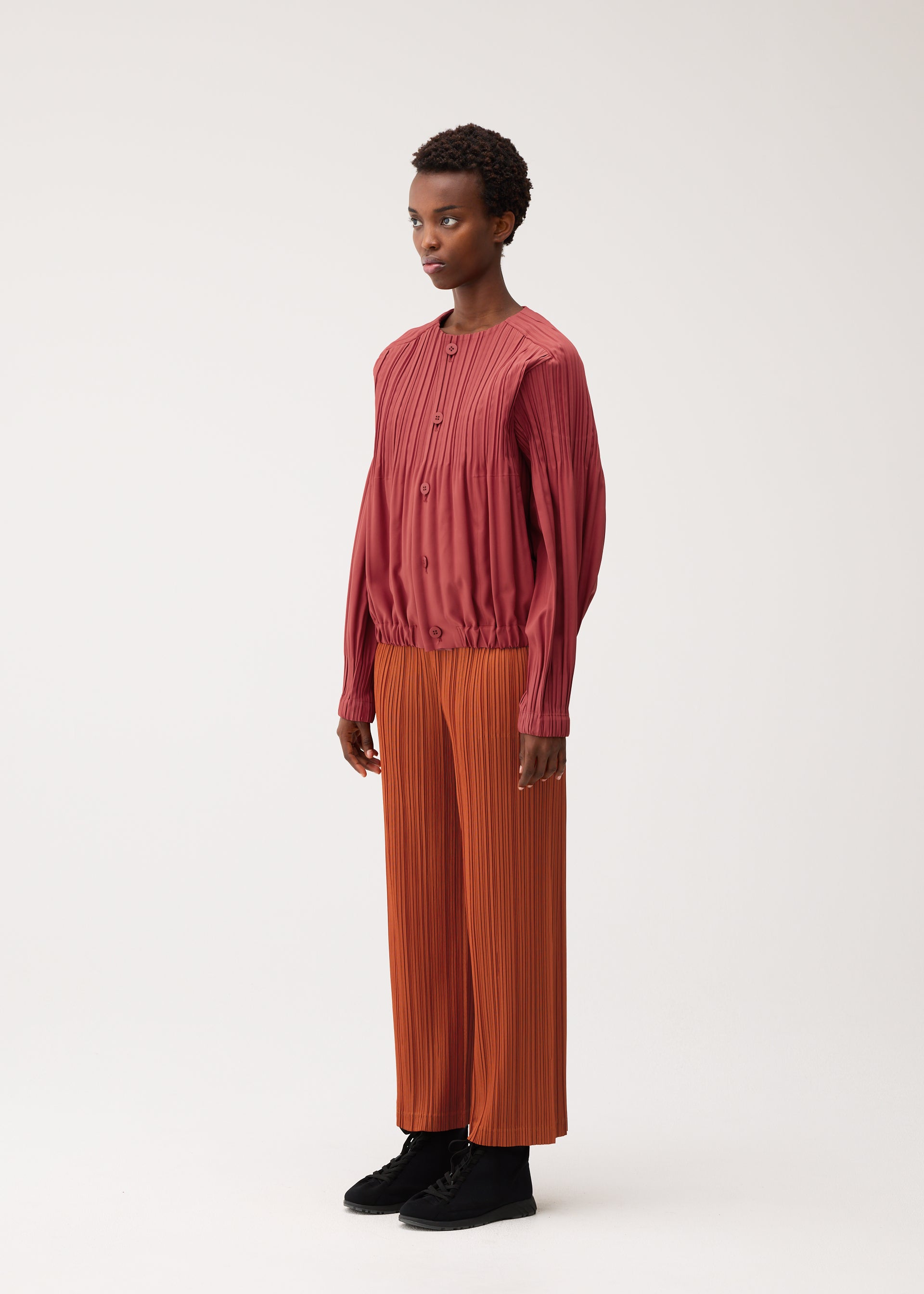 Issey Miyake Pleats Please Smooth Coat kabát černý vel. 3