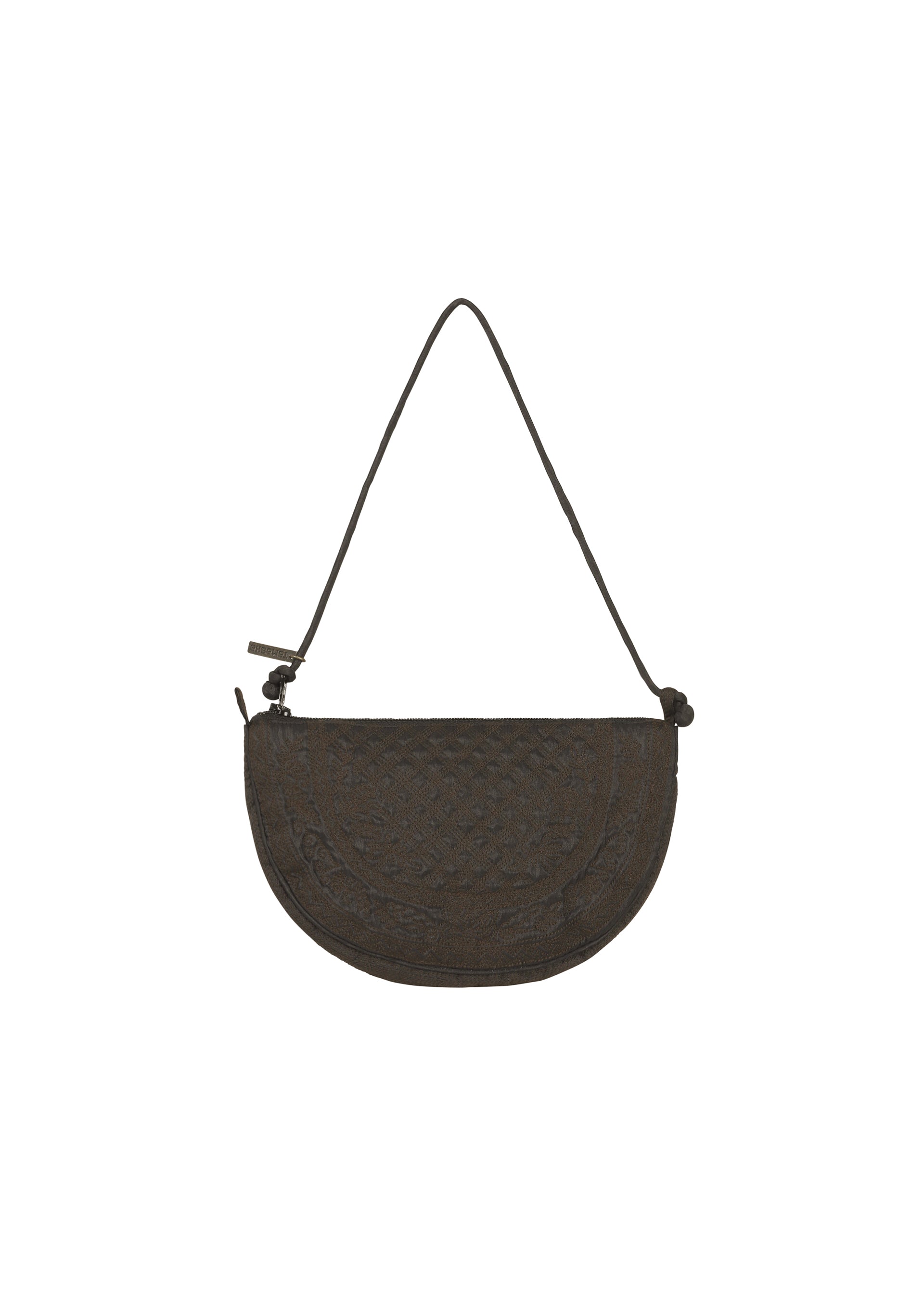 Issey Miyake HaaT Bloom Plaid Boston pouzdro šedé vyšívané