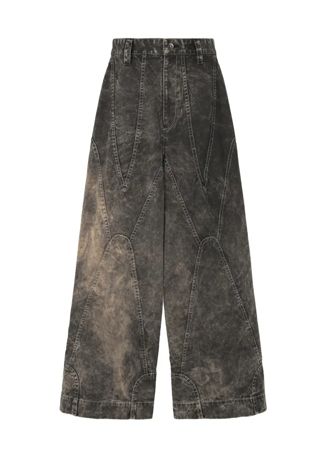 Issey Miyake Elements kalhoty černé bavlněné široké