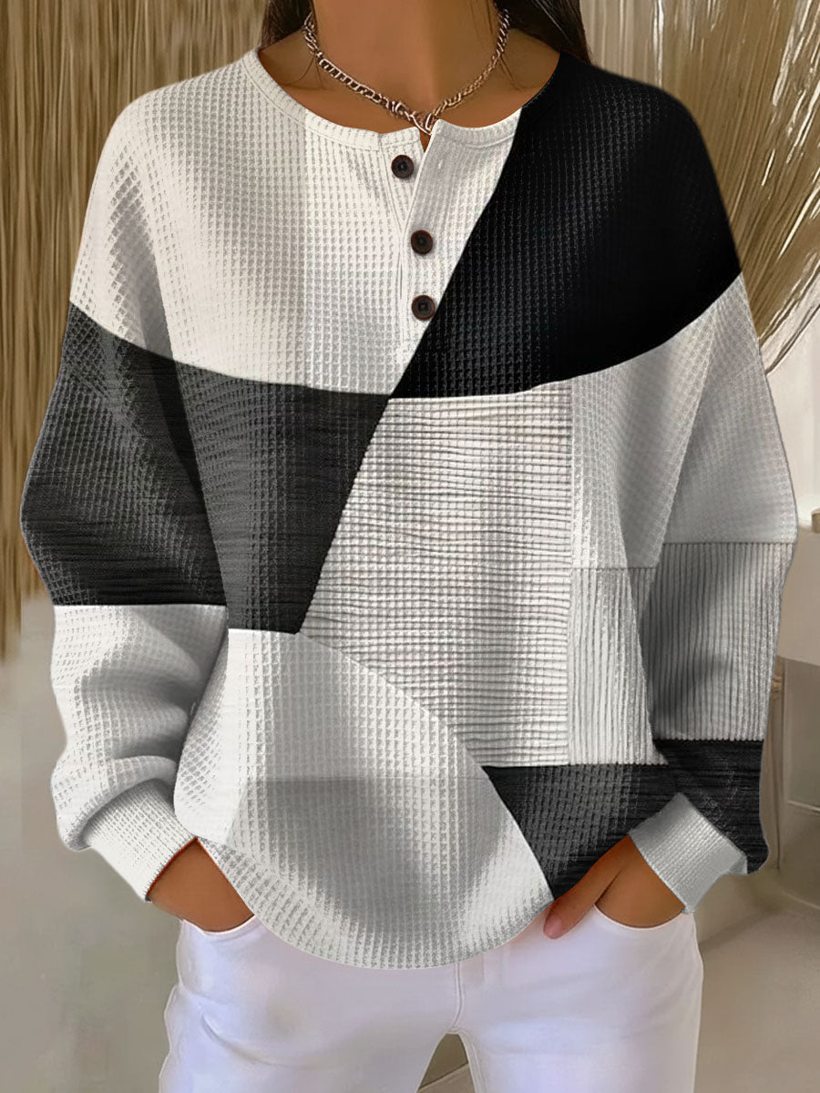 Norielle vaflový svetr dámský pulovr colour block