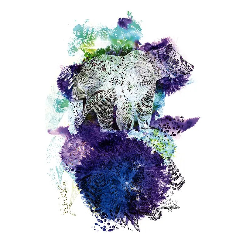 Magifešn Grizzly Cold povlak na polštář 50x50 Fairtrade