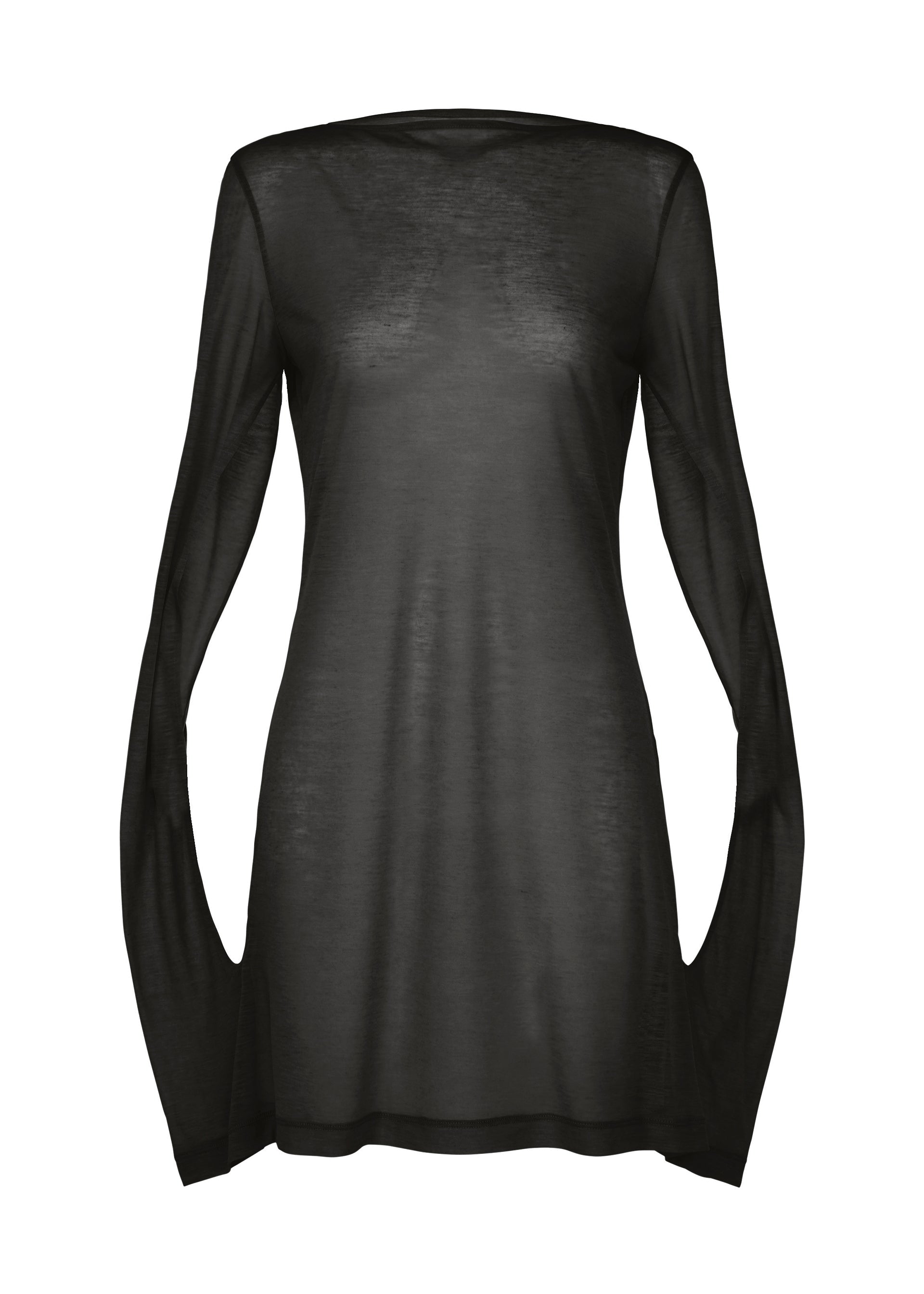 Issey Miyake Sheer Wool Jersey tunika černá vel. 2 vlněná