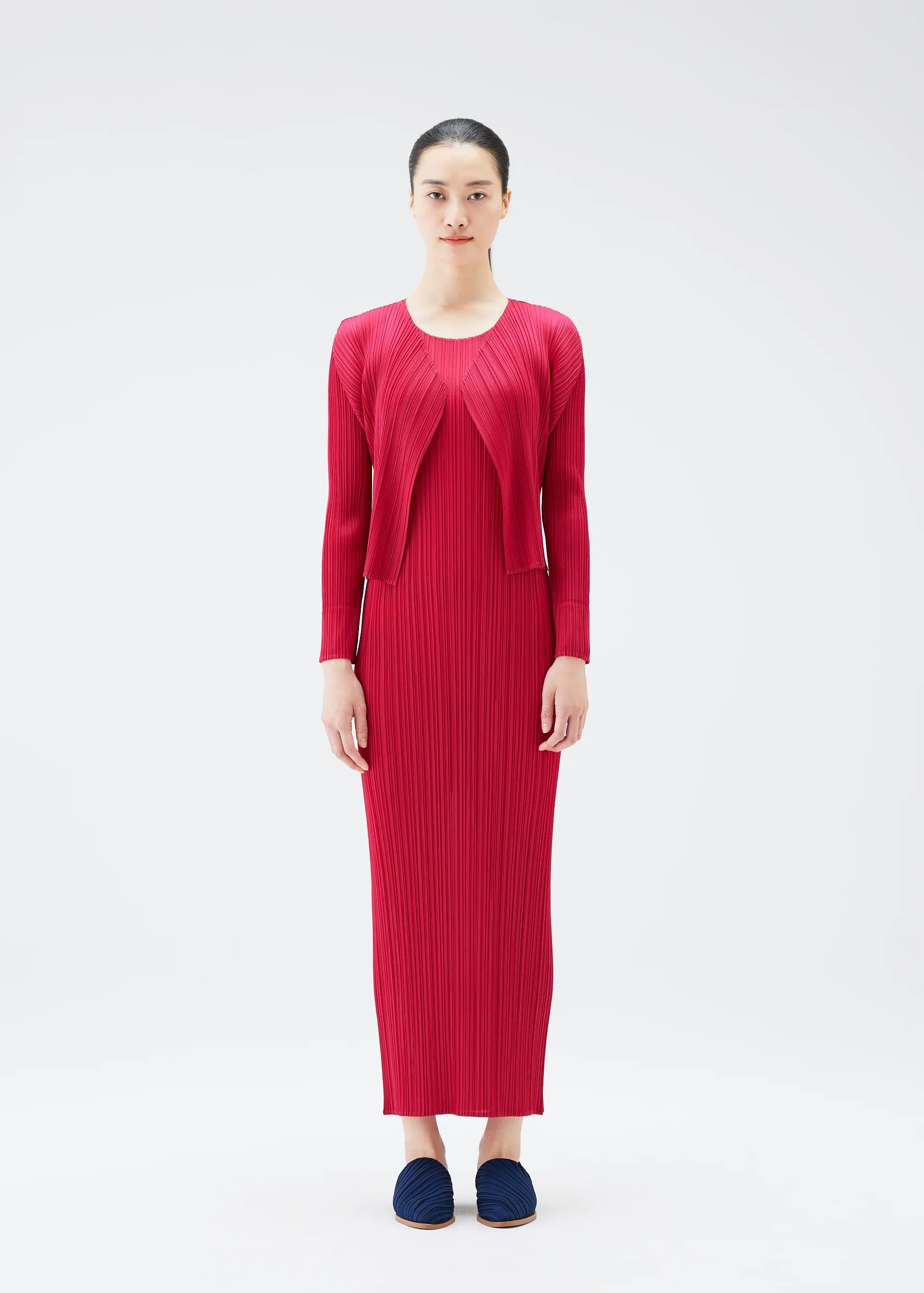 Issey Miyake New Colorful Basics 4 kardigan karmínová 3 krátký
