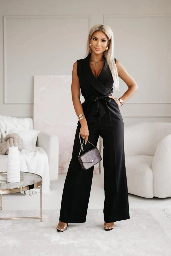 Norielle Tailleur kombinéza s výstřihem do V černá