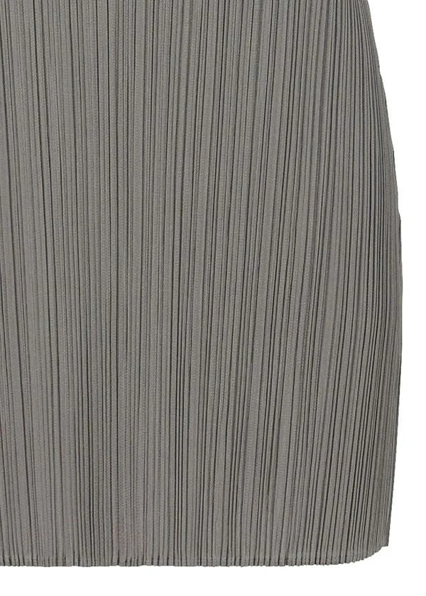 Issey Miyake Basics tunika světle šedá plisé