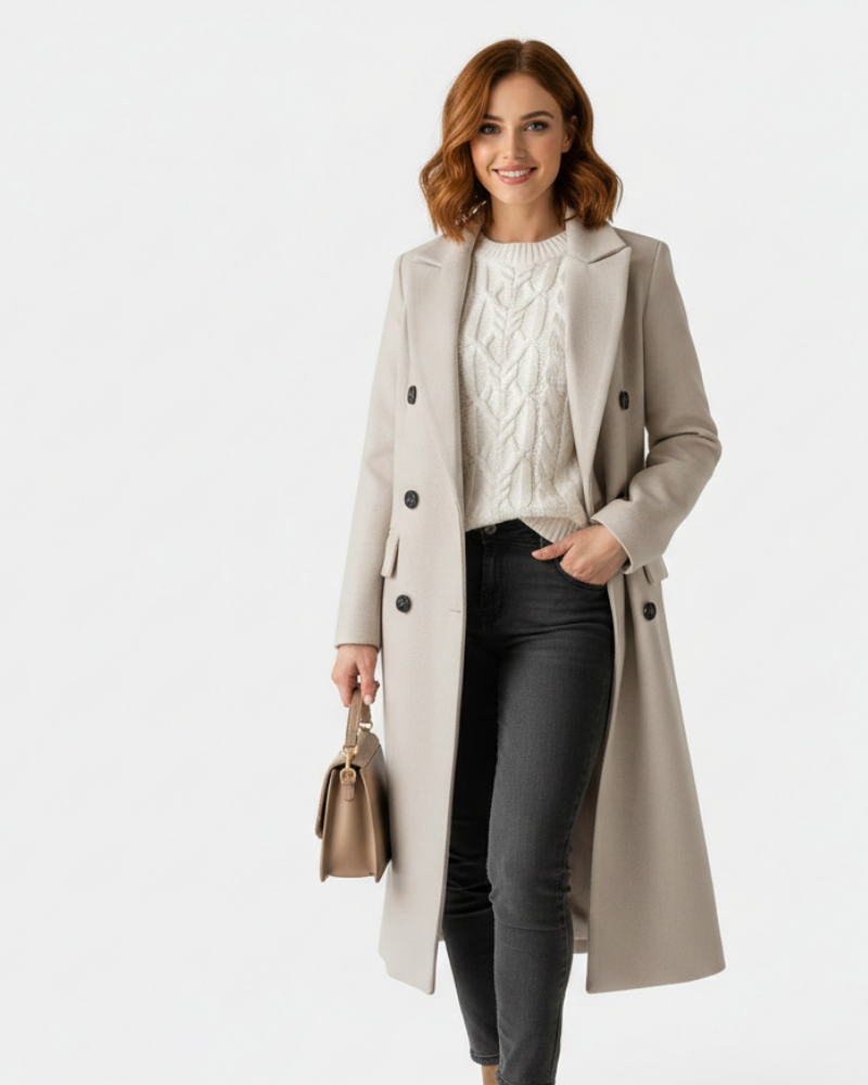 Norielle dlouhý kabát krejčovský šedý elegantní
