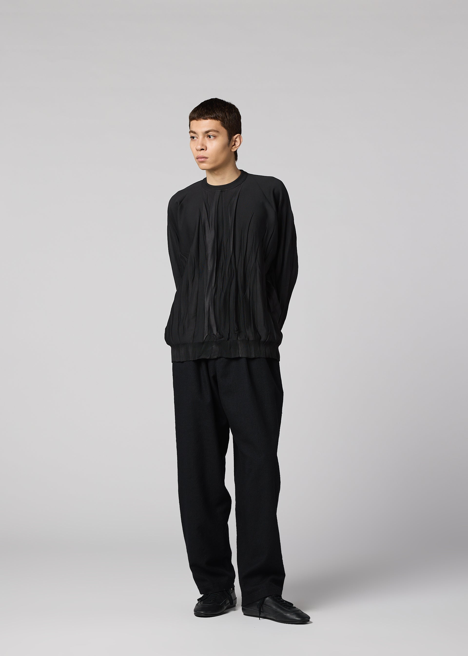 Issey Miyake Ripple Knit svetr černá vel. 3 bezešvý
