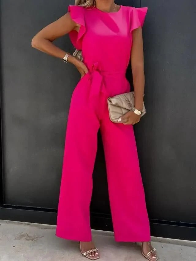 Norielle elegantní overal bez rukávů béžová